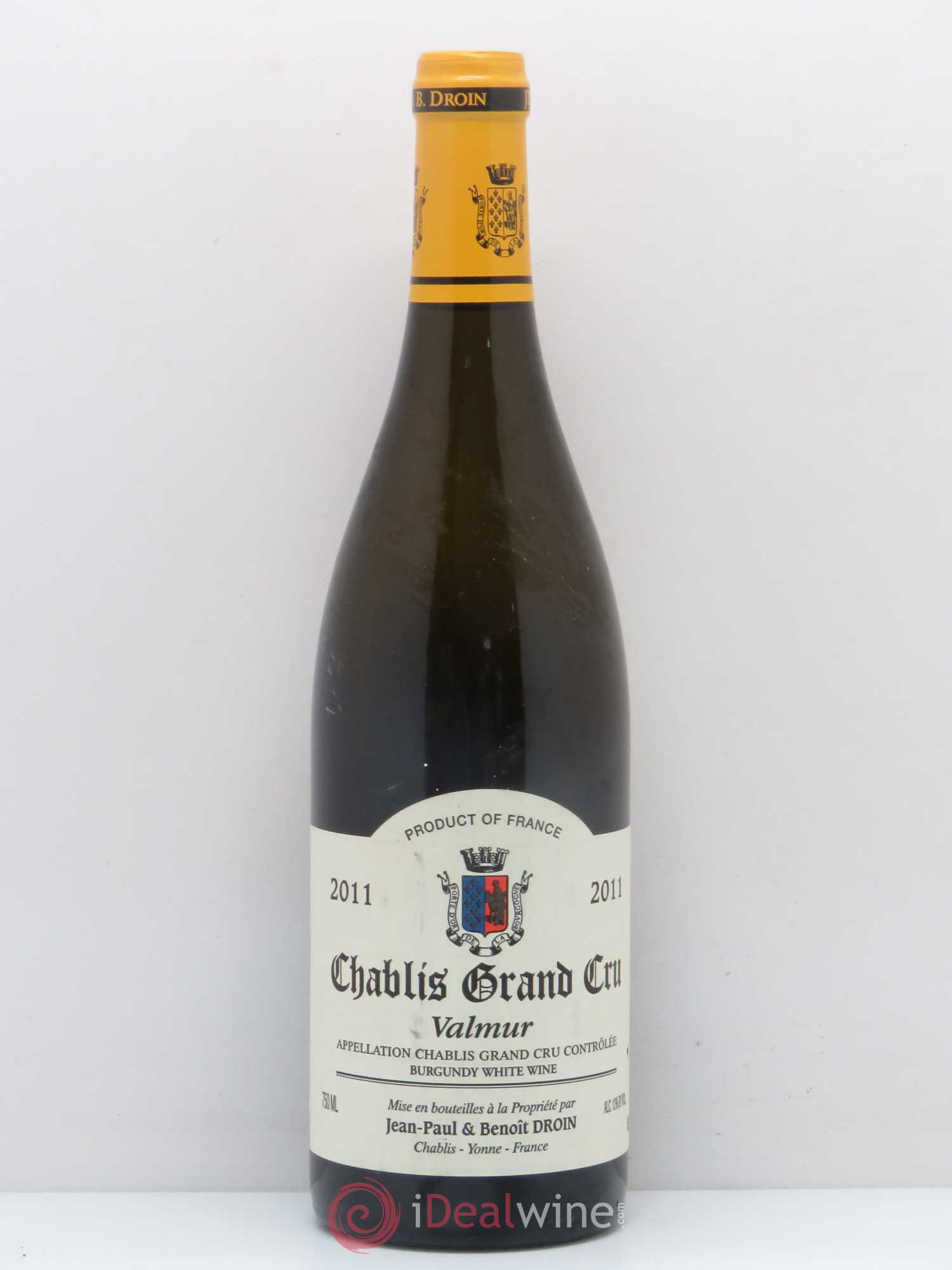 Chablis Grand Cru Valmur Jean-Paul & Benoît Droin (Domaine) 2011 - Lot de 1 bouteille - 0
