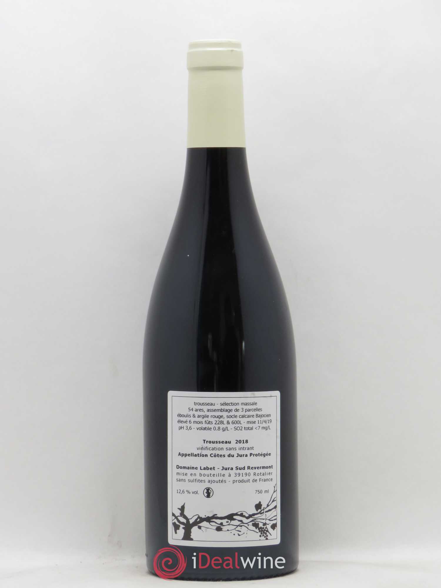 Côtes du Jura Trousseau Sélection Massale Romain - Julien - Charline Labet 2018 - Lot de 1 bouteille - 1