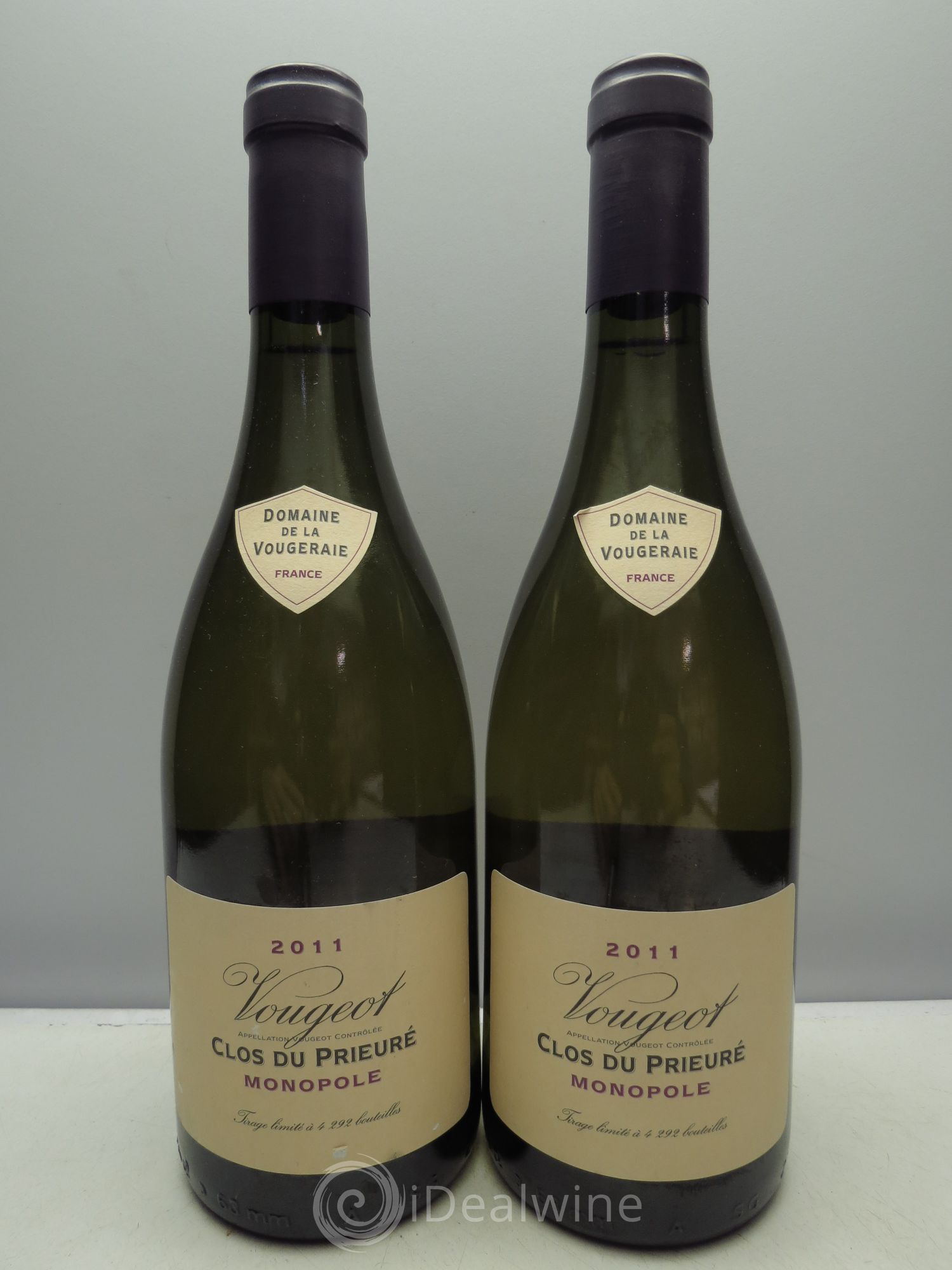Vougeot Le Clos du Prieuré Monopole - Domaine de la Vougeraie 2011 - Posten von 2 Flaschen - 0
