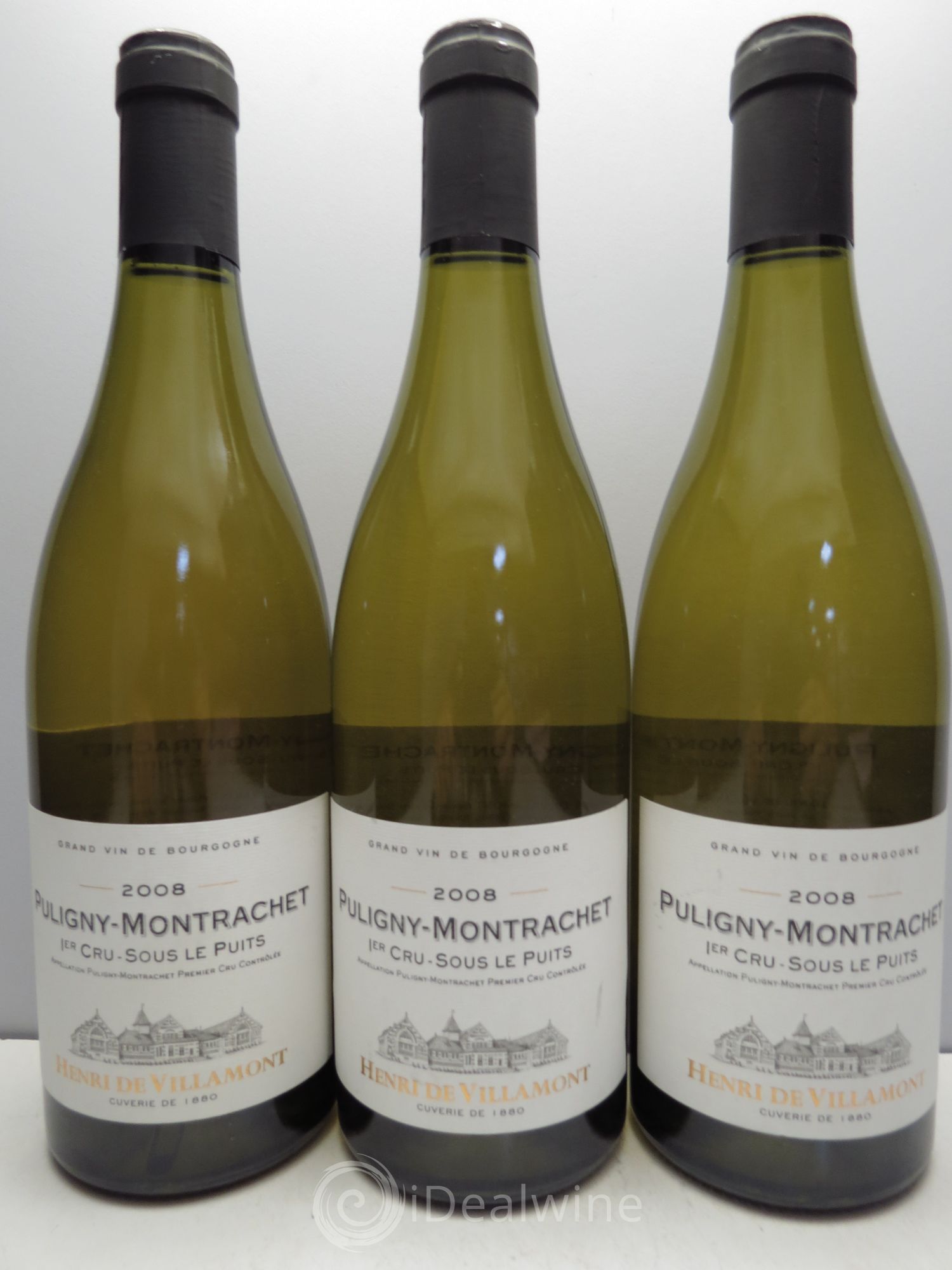 Puligny-Montrachet 1er Cru H. de Villamont 2008 - Lot de 3 bouteilles - 0