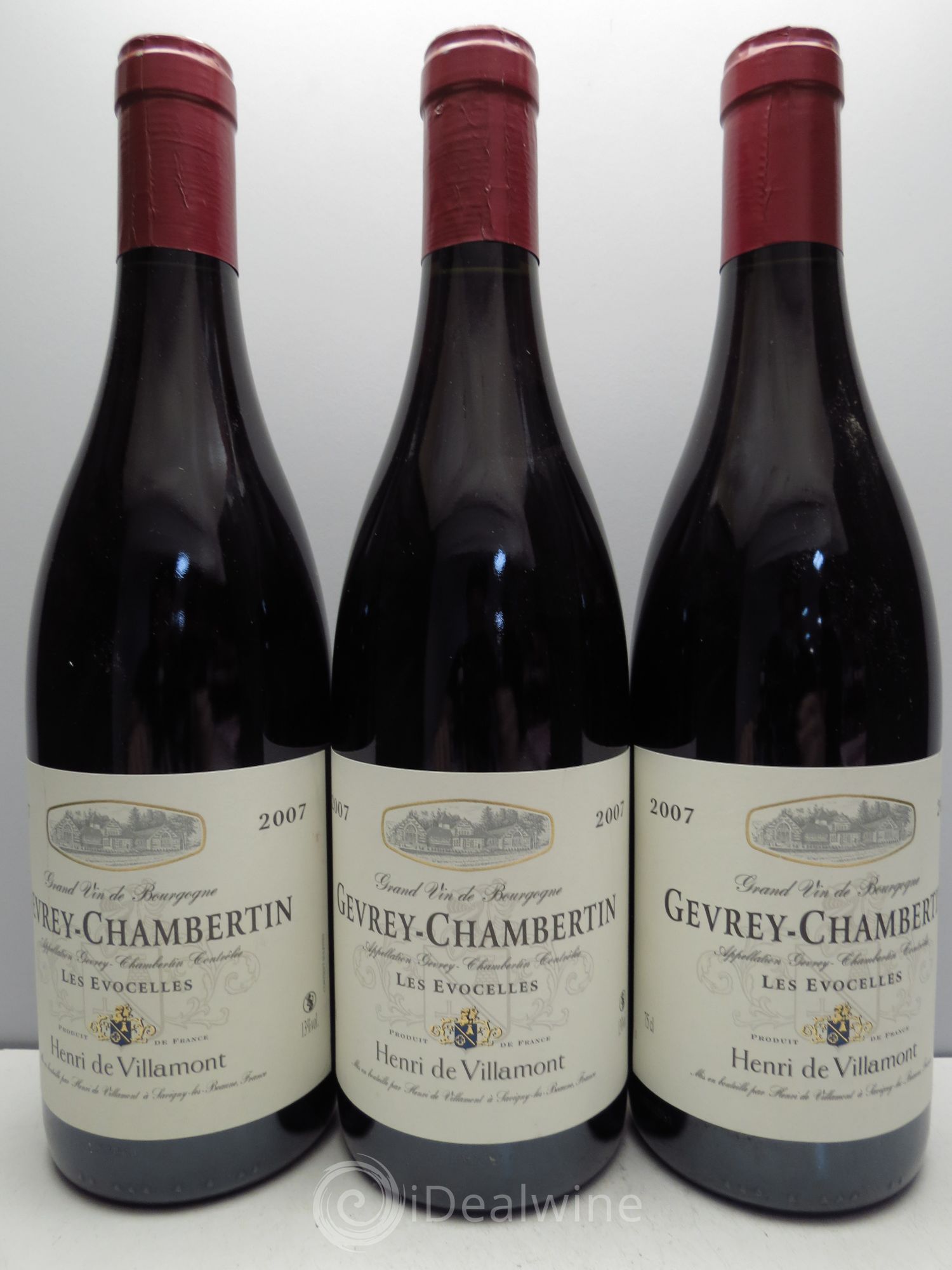 Gevrey-Chambertin les Evocelles H. de Villamont 2007 - Posten von 3 Flaschen - 0