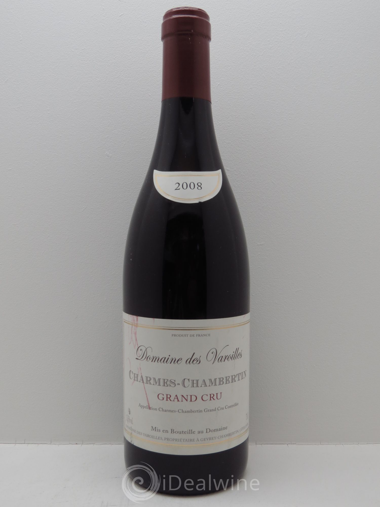 Charmes-Chambertin Grand Cru Domaine des Varoilles 2008 - Lot de 1 bouteille - 0