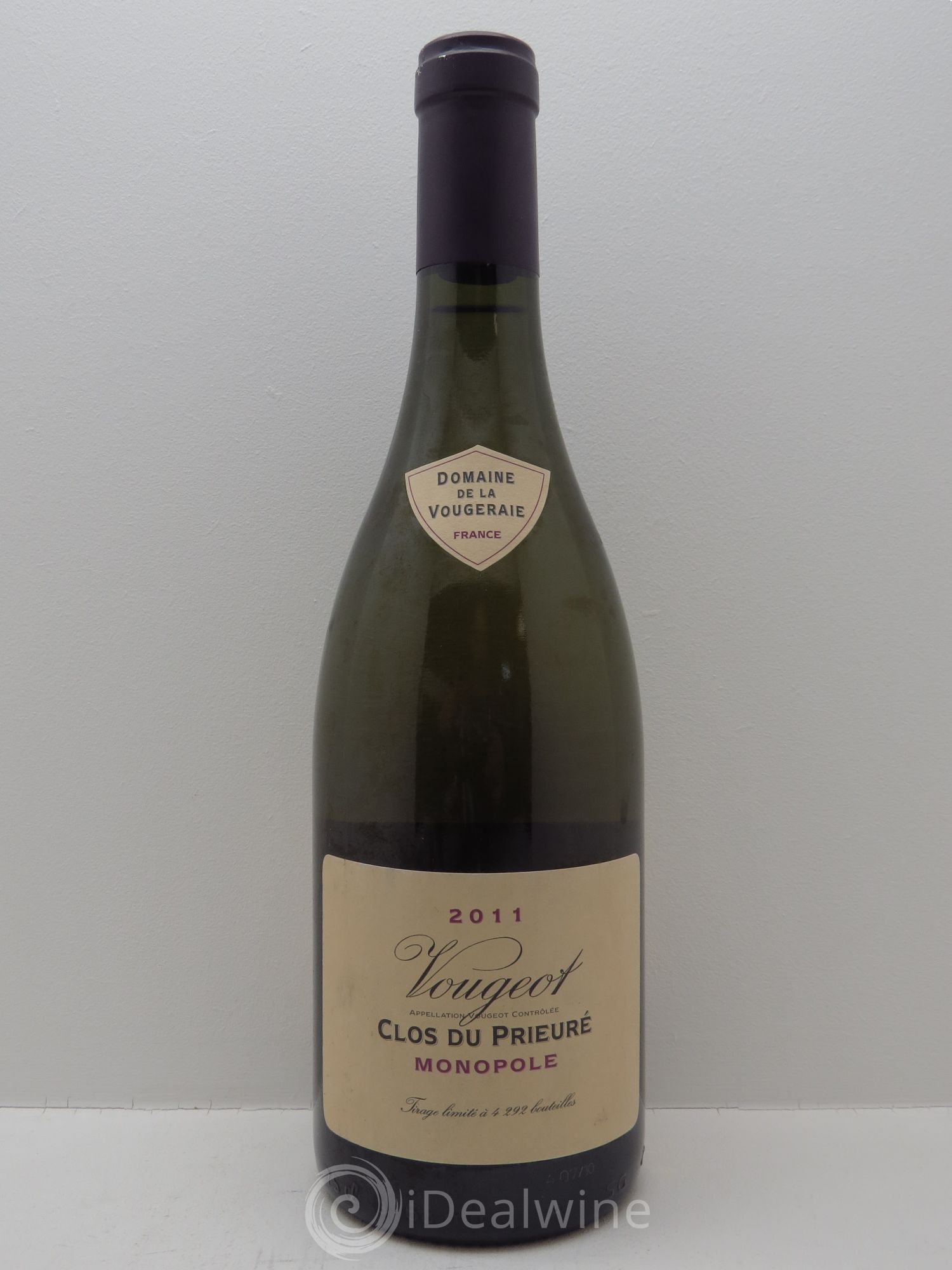 Vougeot Clos du Prieuré Domaine de la Vougeraie 2011 - Posten von 1 Flasche - 0