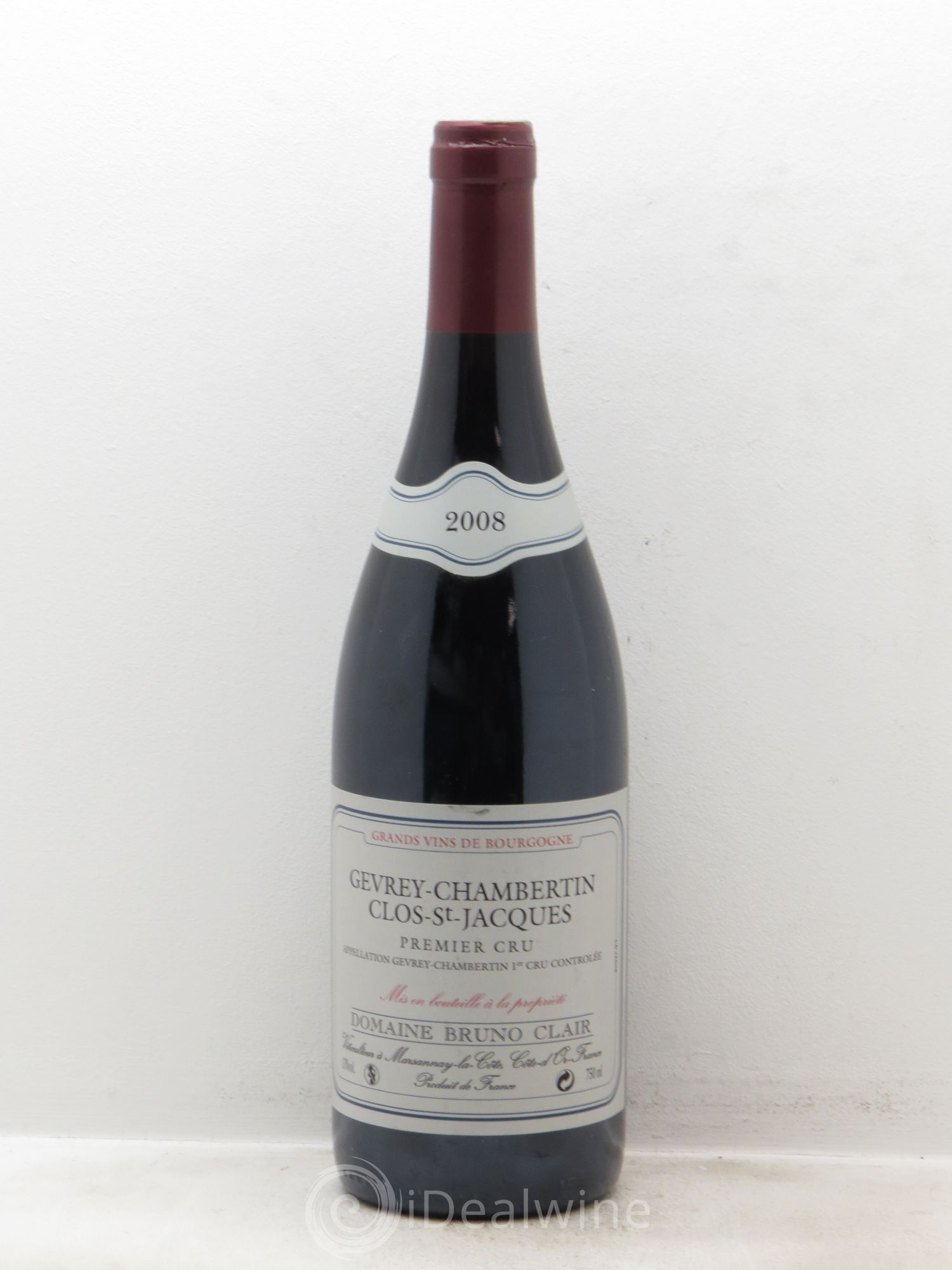 Gevrey-Chambertin 1er Cru Clos Saint-Jacques Bruno Clair (Domaine) 2008 - Lot de 1 bouteille - 0