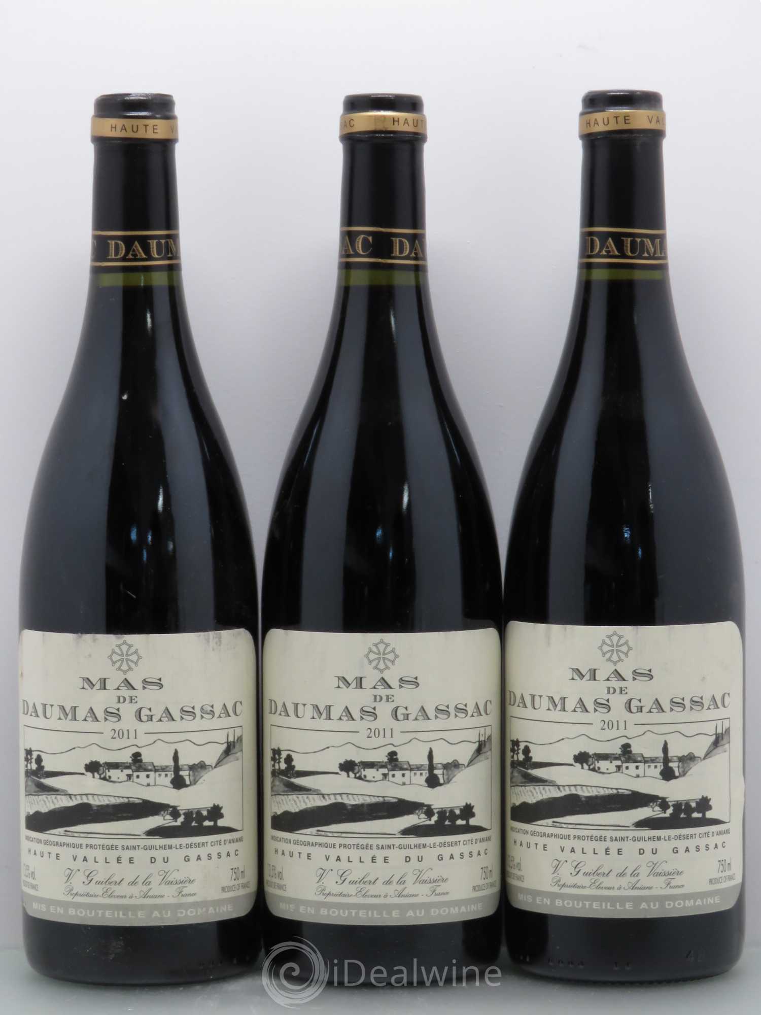 Saint-Guilhem-le-Désert - Cité d'Aniane Mas Daumas Gassac Famille Guibert de La Vaissière 2011 - Lotto di 3 bottiglie - 0