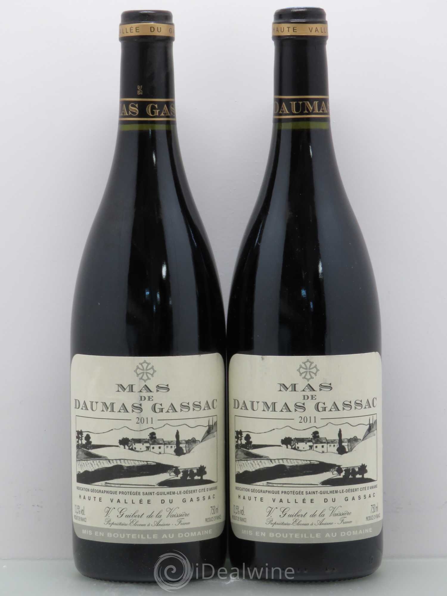 Saint-Guilhem-le-Désert - Cité d'Aniane Mas Daumas Gassac Famille Guibert de La Vaissière 2011 - Lot de 2 bouteilles - 0