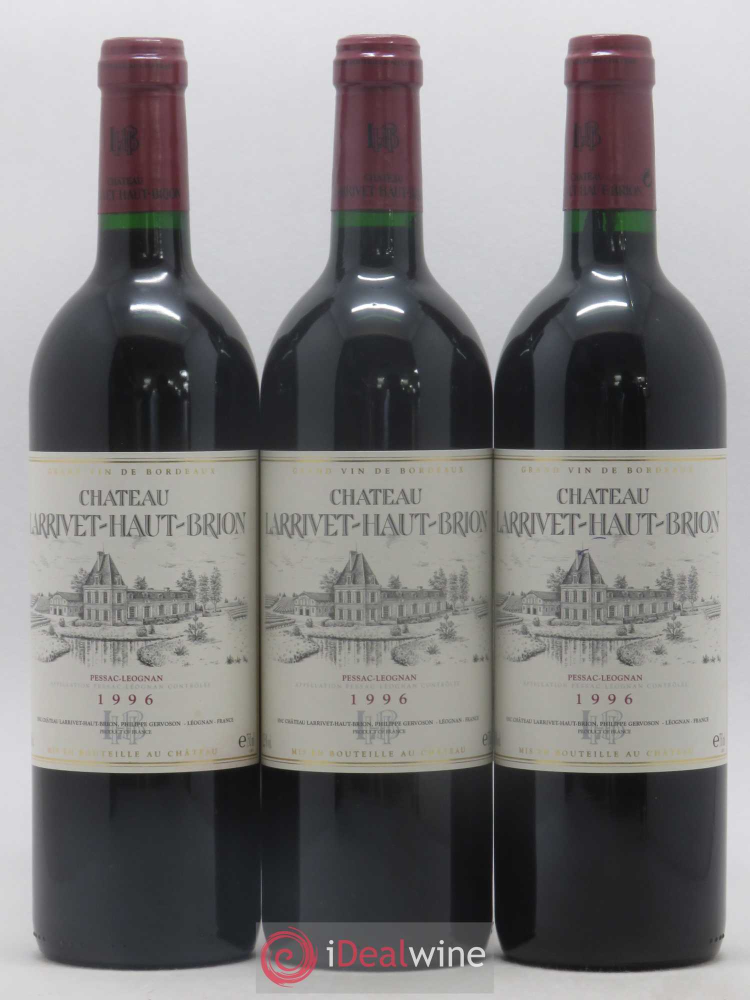 Château Larrivet Haut-Brion 1996 - Lot de 3 bouteilles - 0