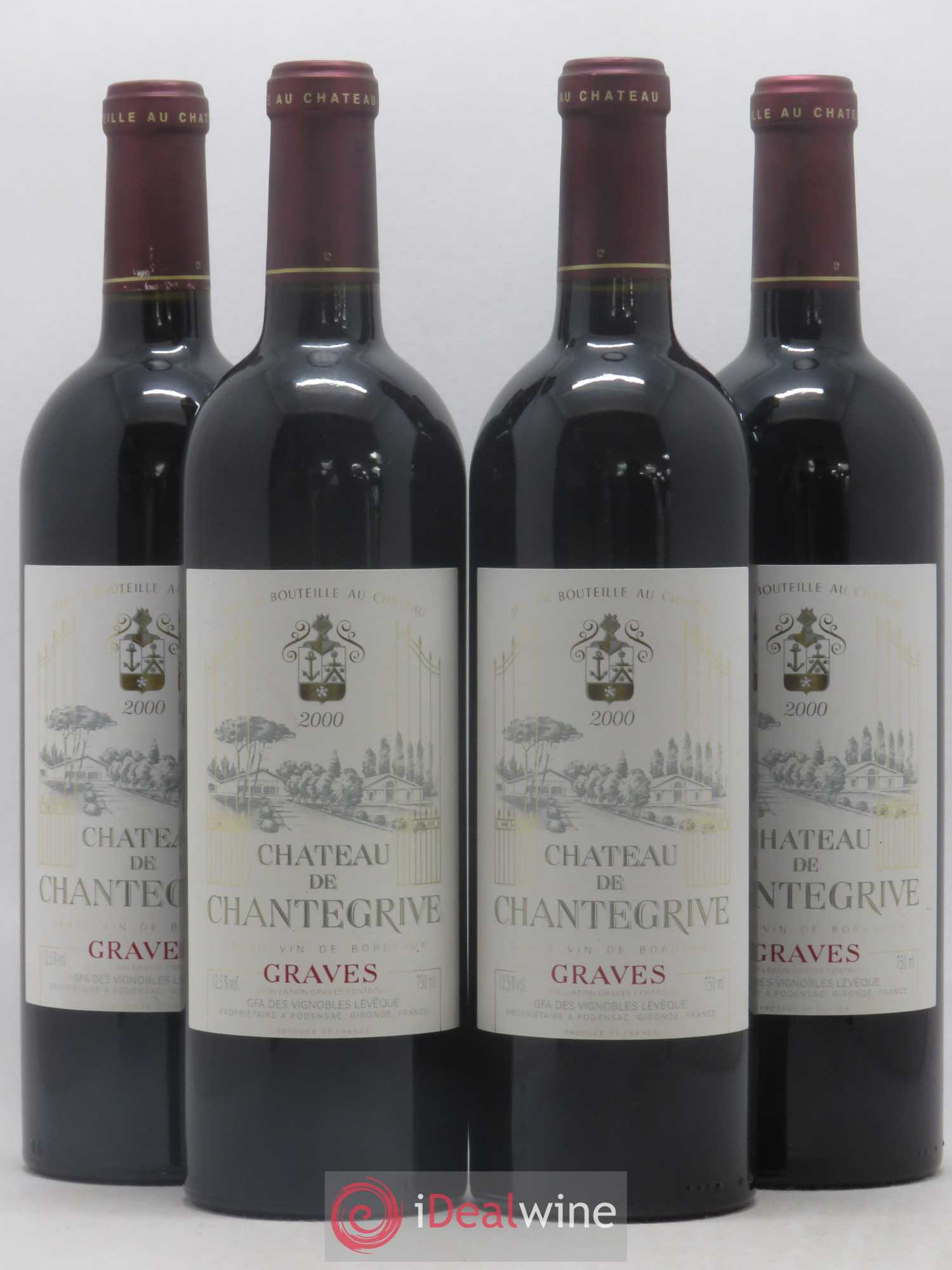 Château de Chantegrive 2000 - Lot de 4 bouteilles - 0