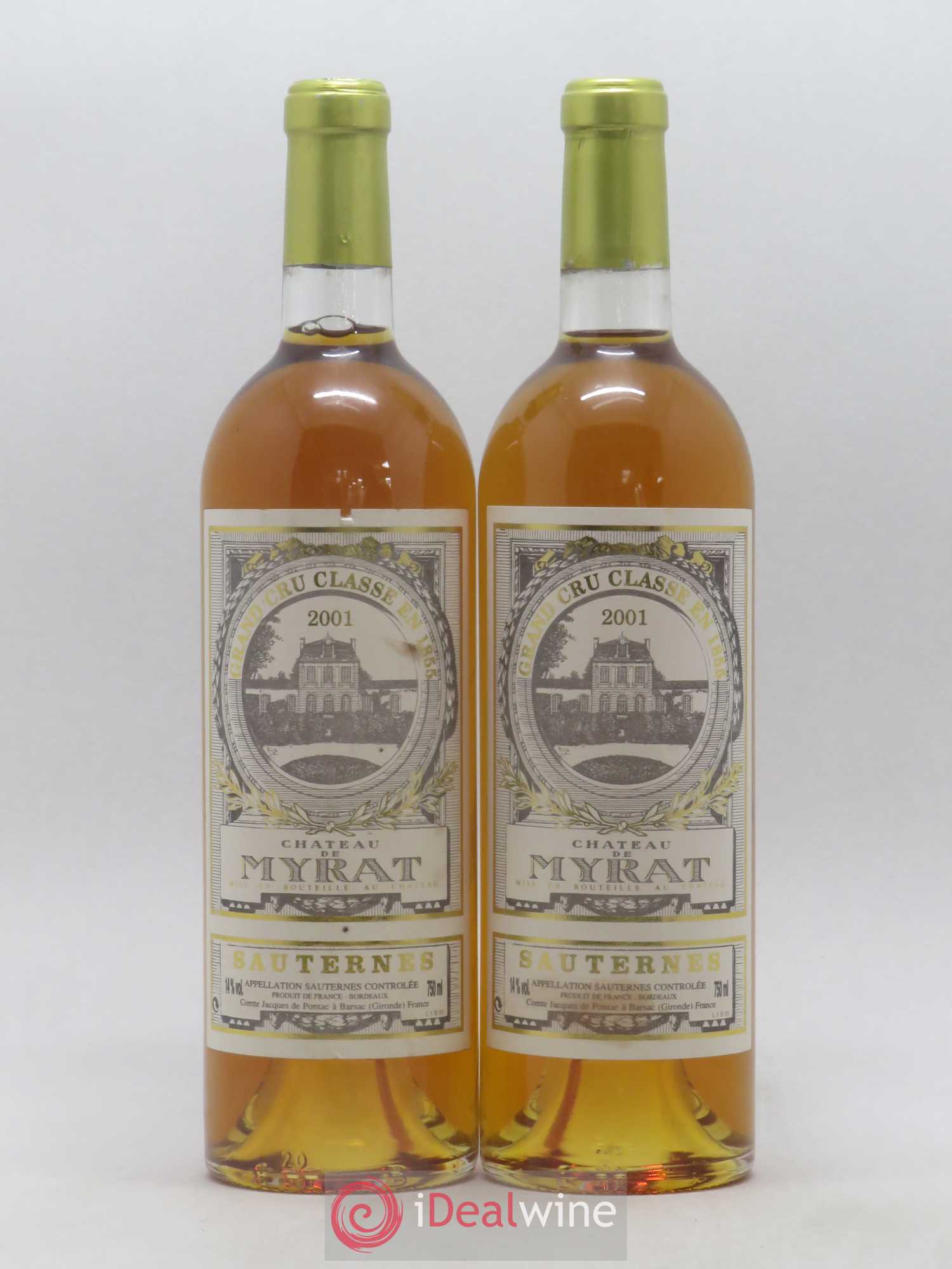 Château de Myrat 2ème Grand Cru Classé 2001 - Lotto di 2 bottiglie - 0
