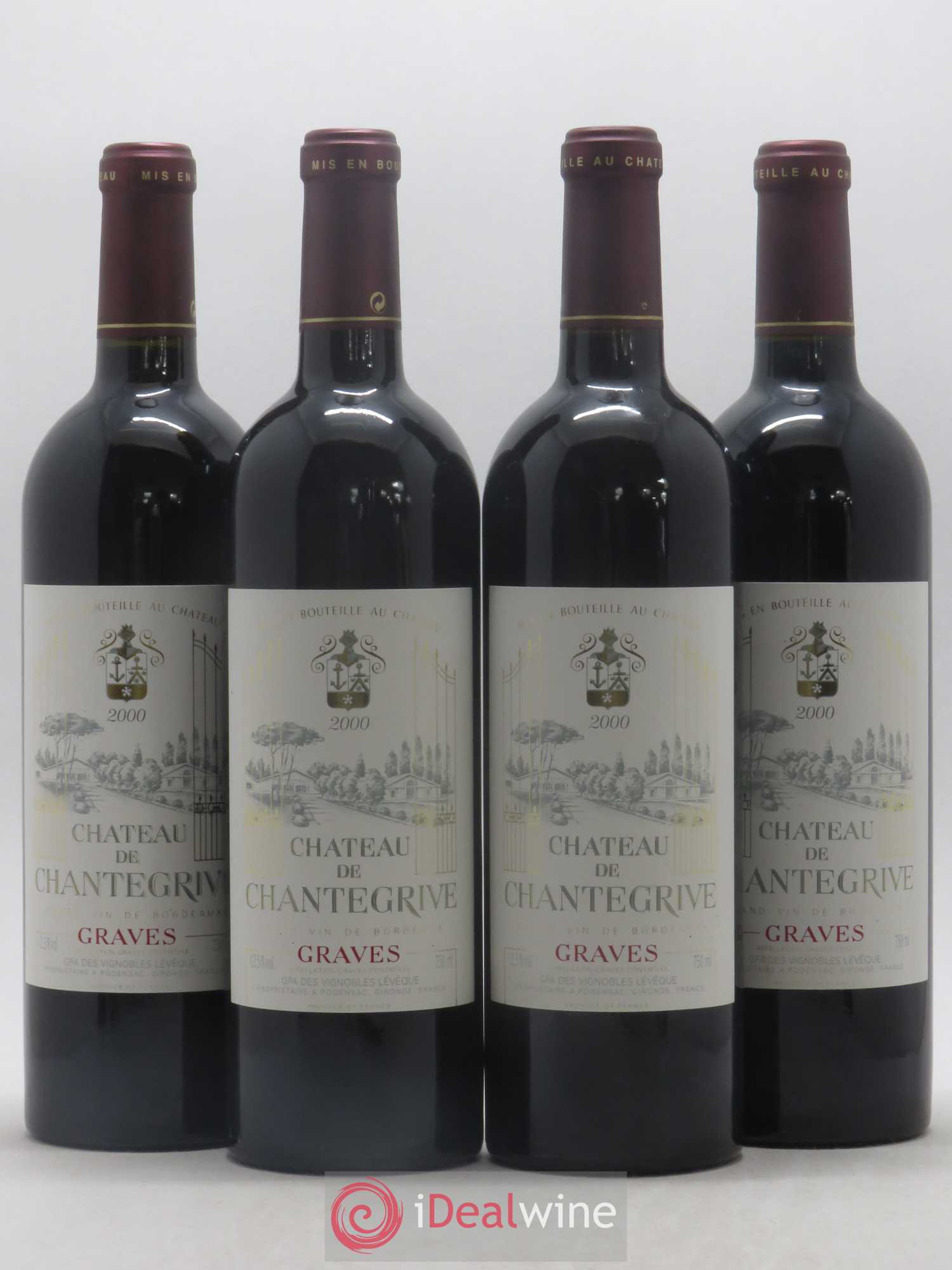 Château de Chantegrive 2000 - Lot de 4 bouteilles - 0