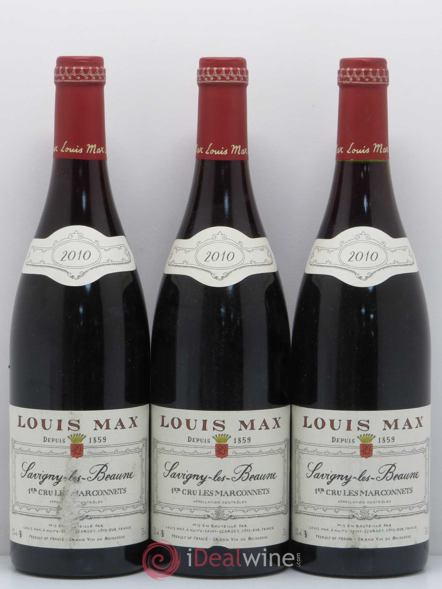 Savigny-lès-Beaune 1er Cru Les marconnets Louis Max 2010 - Lot of 3 bottles - 0