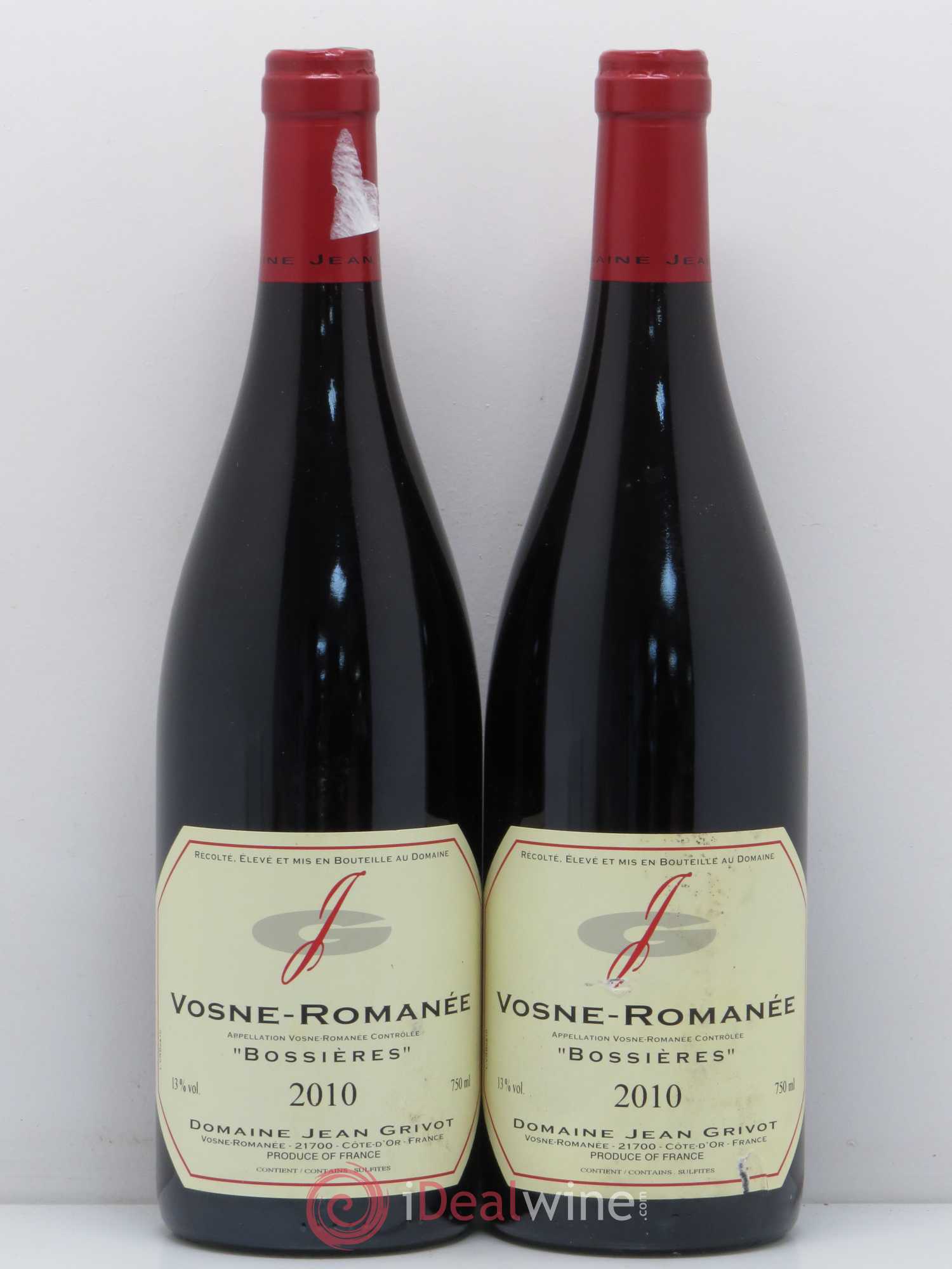 Vosne-Romanée Bossières Jean Grivot 2010 - Lot de 2 bouteilles - 0