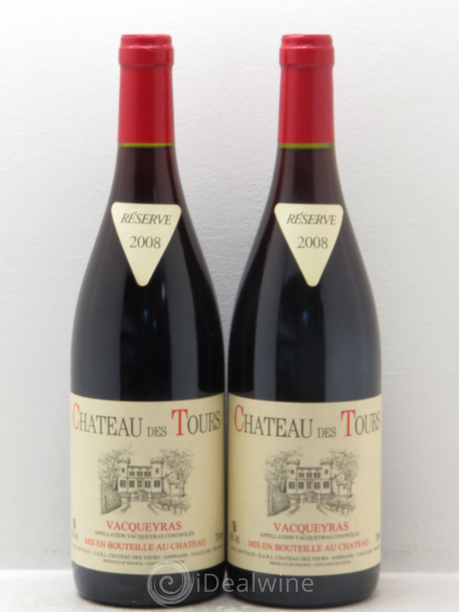 Vacqueyras Château des Tours Emmanuel Reynaud 2008 - Lot de 2 bouteilles - 0