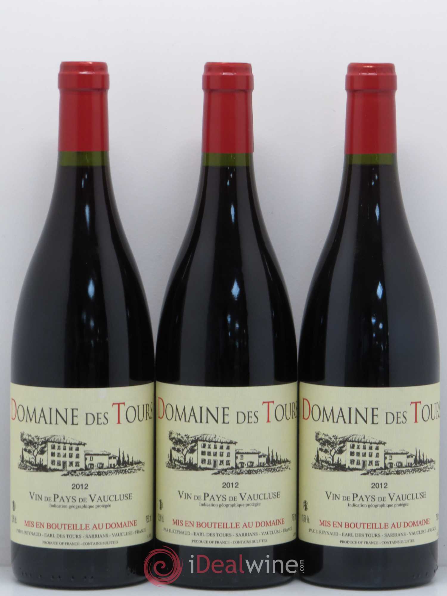 IGP Vaucluse (Vin de Pays de Vaucluse) Domaine des Tours Emmanuel Reynaud 2012 - Lot de 3 bouteilles - 0