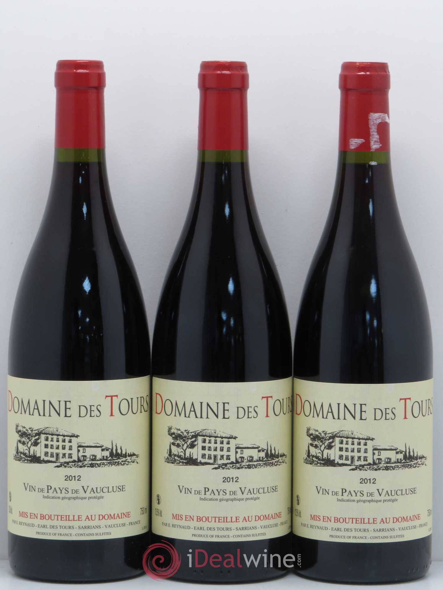 IGP Vaucluse (Vin de Pays de Vaucluse) Domaine des Tours Emmanuel Reynaud 2012 - Lot de 3 bouteilles - 0