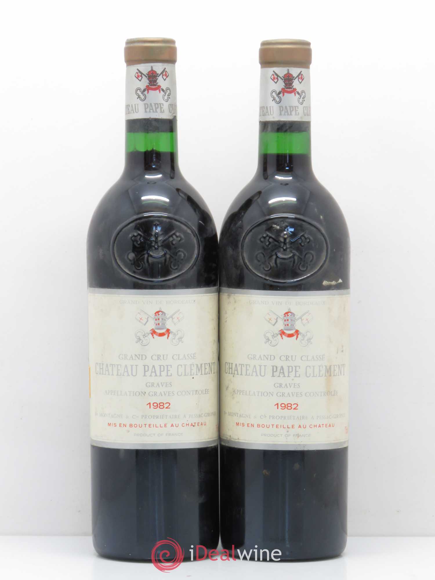 Château Pape Clément Cru Classé de Graves 1982 - Lot de 2 bouteilles - 0