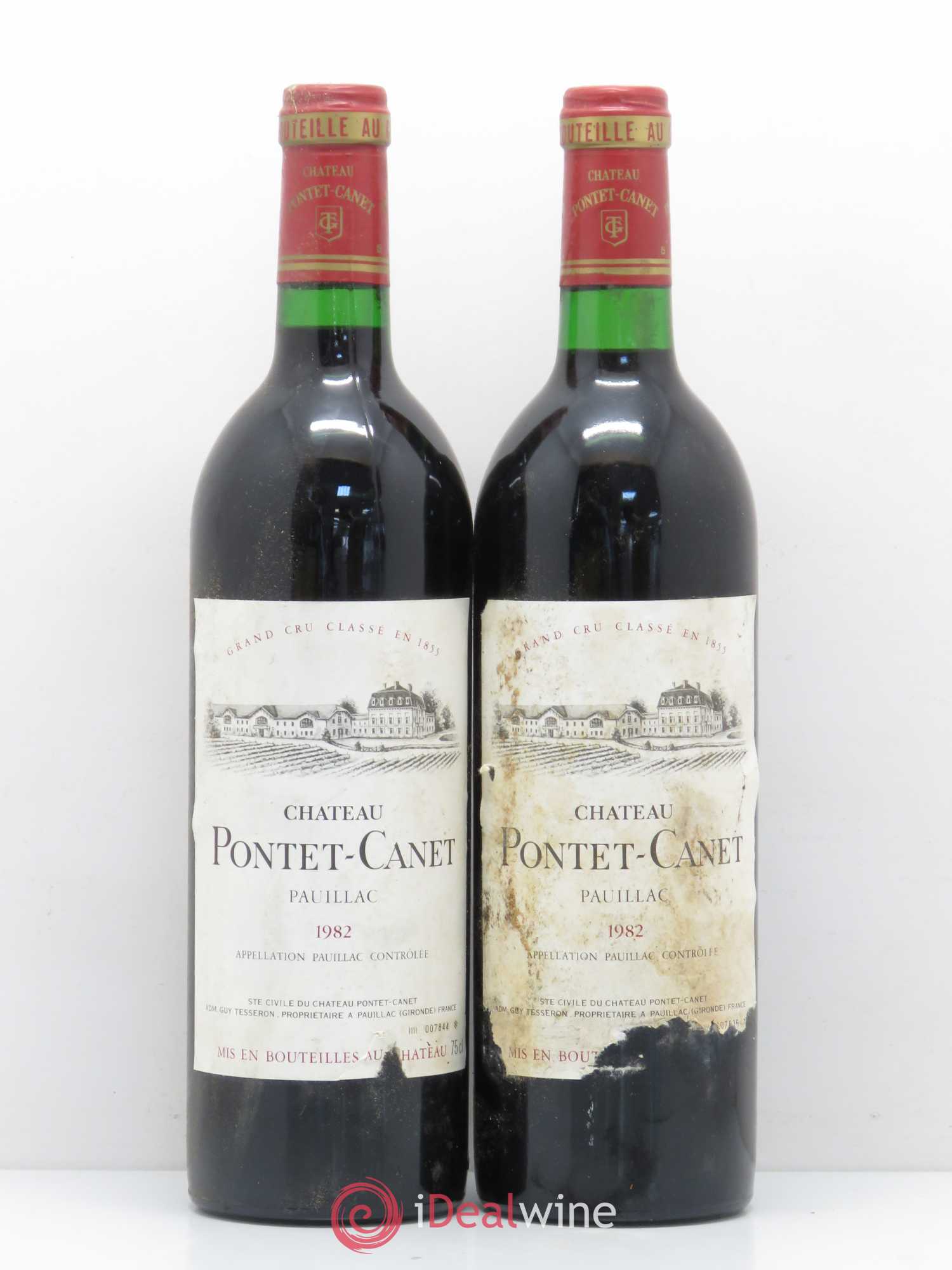 Château Pontet Canet 5ème Grand Cru Classé 1982 - Lot de 2 bouteilles - 0