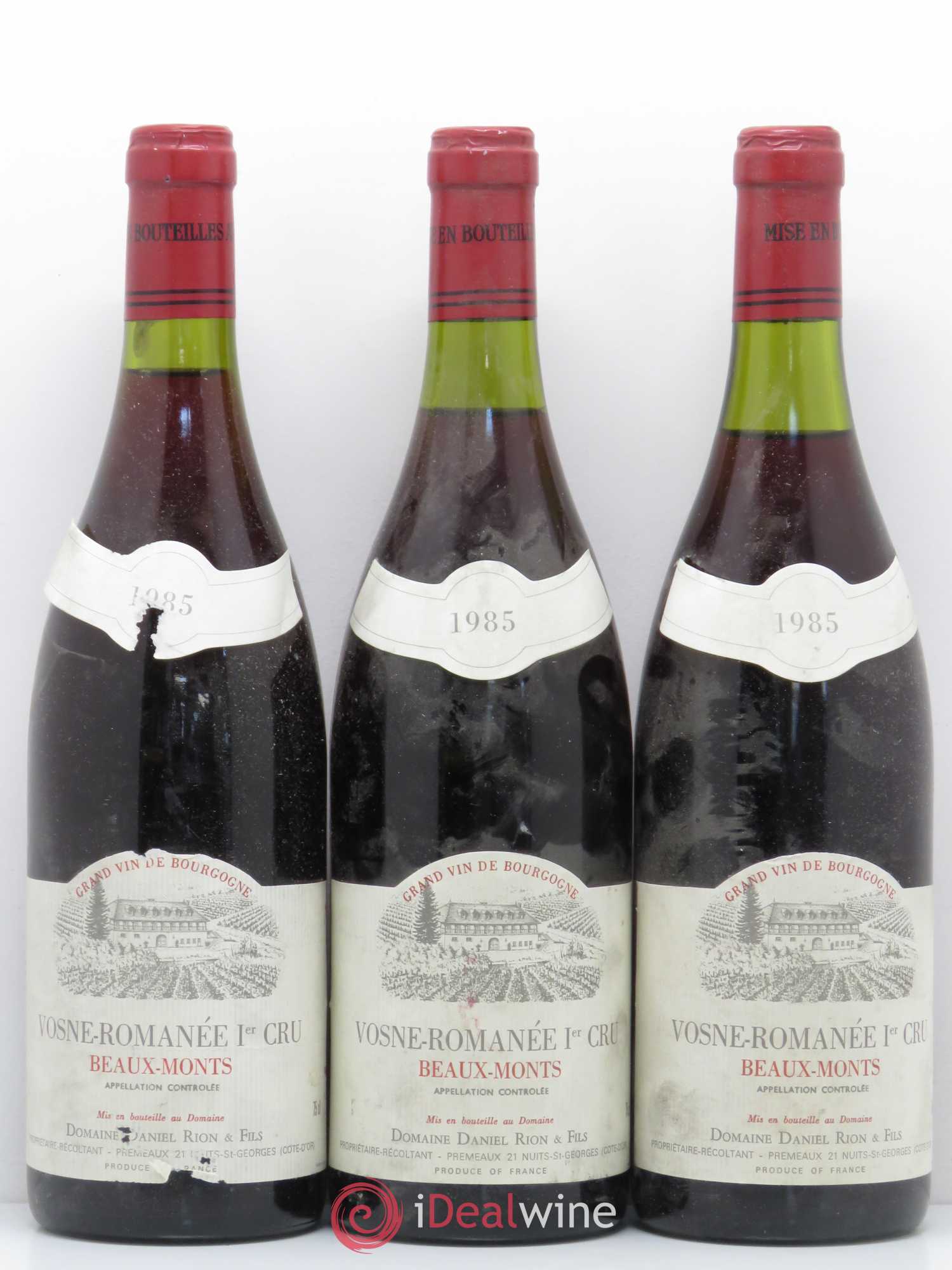 Vosne-Romanée 1er Cru Les Beaux Monts Daniel Rion 1985 - Lot de 3 bouteilles - 0
