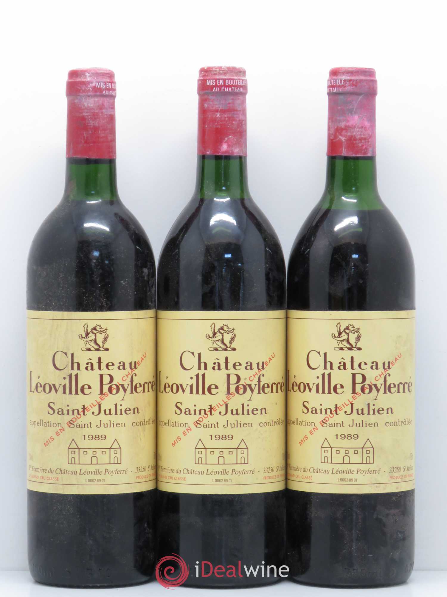 Château Léoville Poyferré 2ème Grand Cru Classé 1989 - Lot de 3 bouteilles - 0