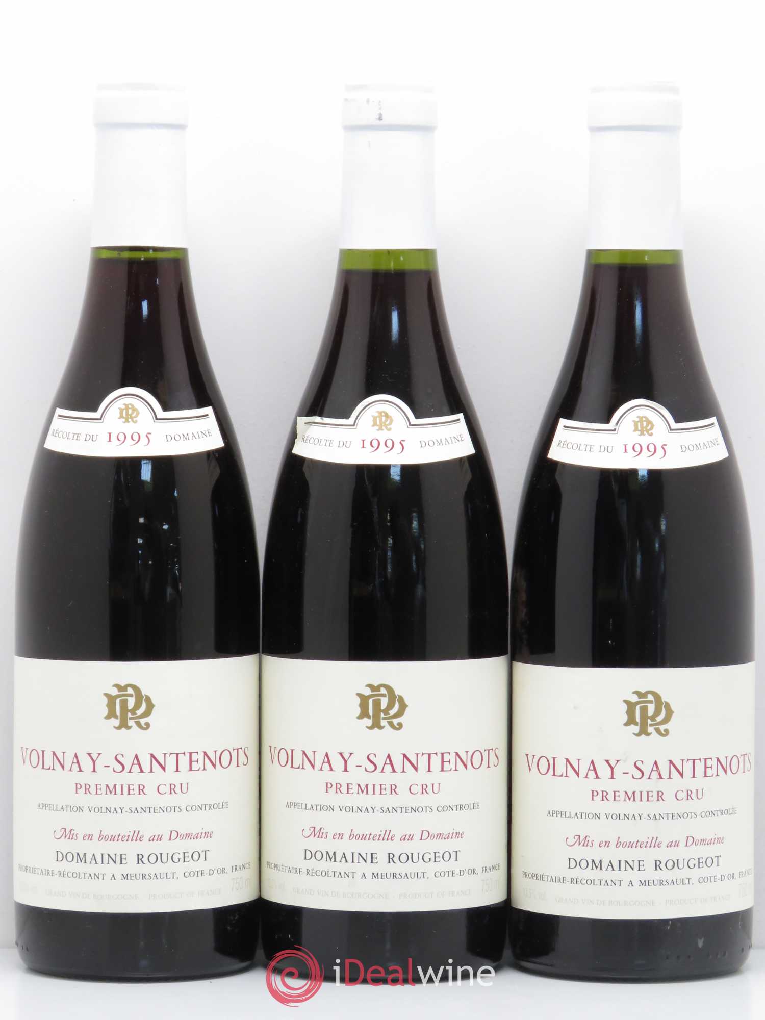 Volnay Les Santenots Domaine Rougeot 1995 - Lot de 3 bouteilles - 0