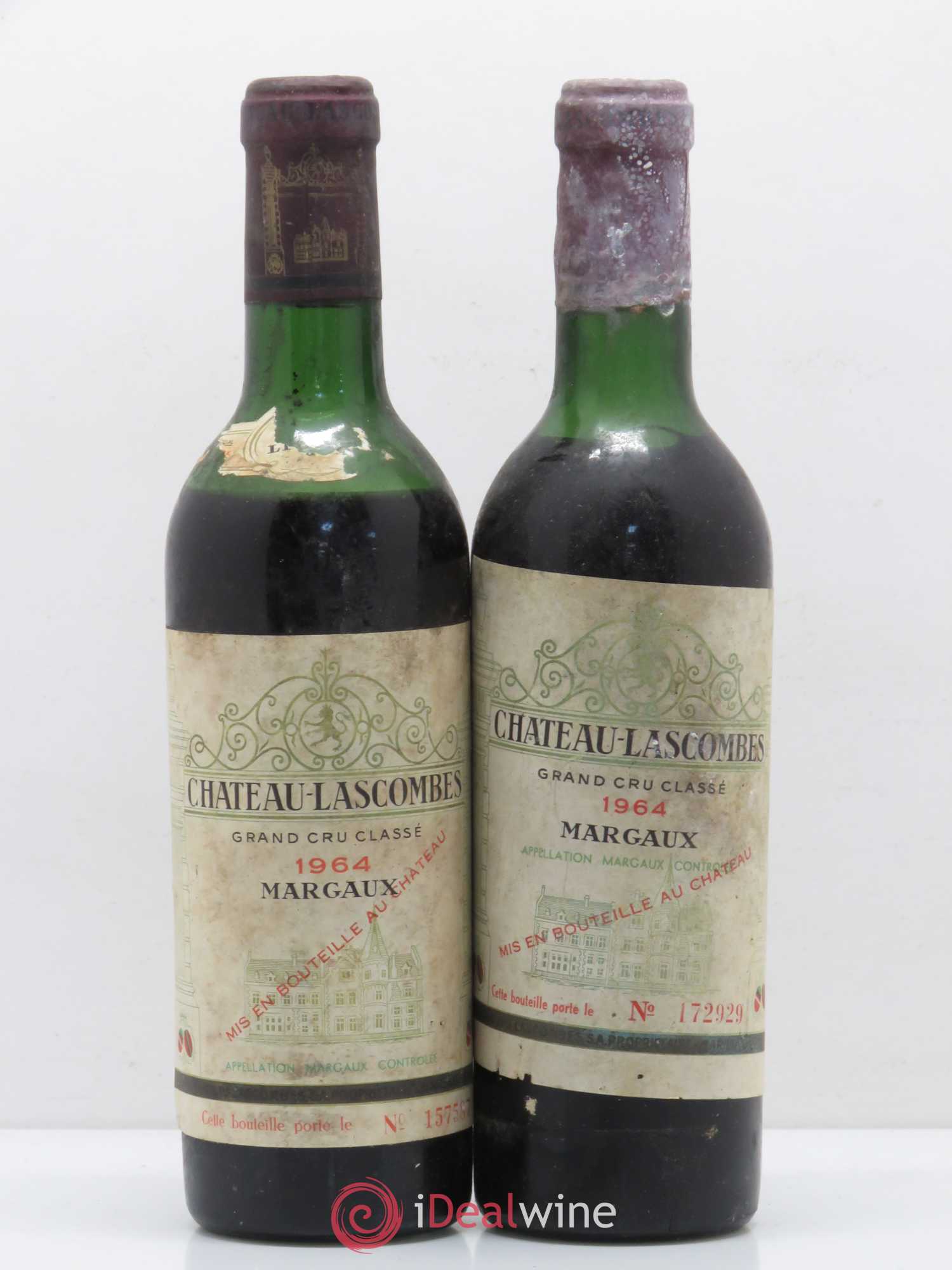 Château Lascombes 2ème Grand Cru Classé 1964 - Lot de 2 demi bouteilles - 0