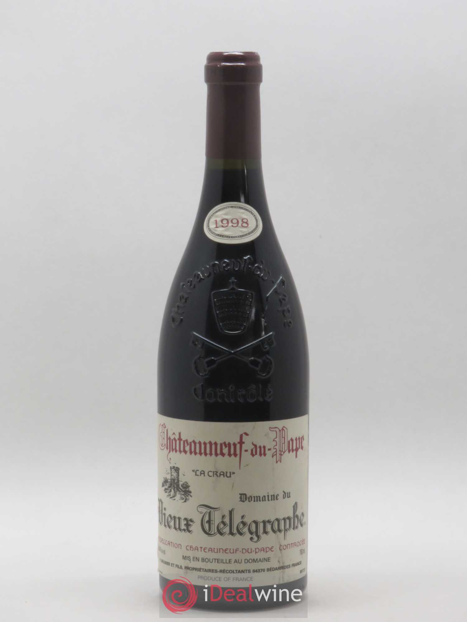 Châteauneuf-du-Pape Vieux Télégraphe (Domaine du) Vignobles Brunier 1998 - Lot de 1 bouteille - 0