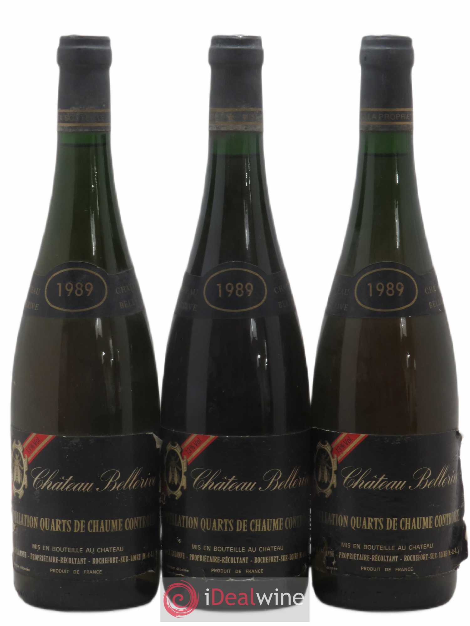 Quarts de Chaume Château Bellerive 1989 - Lotto di 3 bottiglie - 0