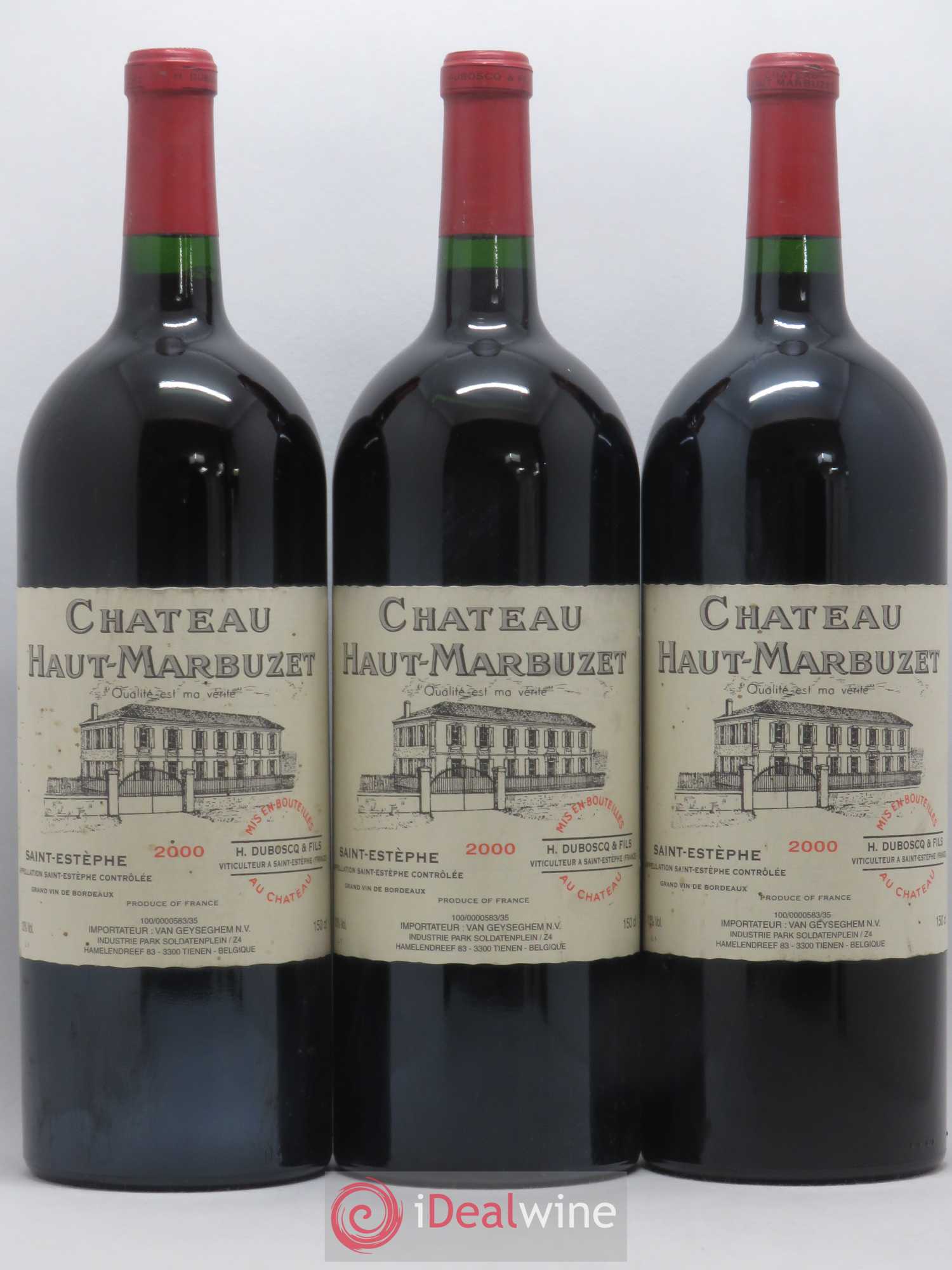 Château Haut Marbuzet 2000 - Lot de 3 magnums - 0