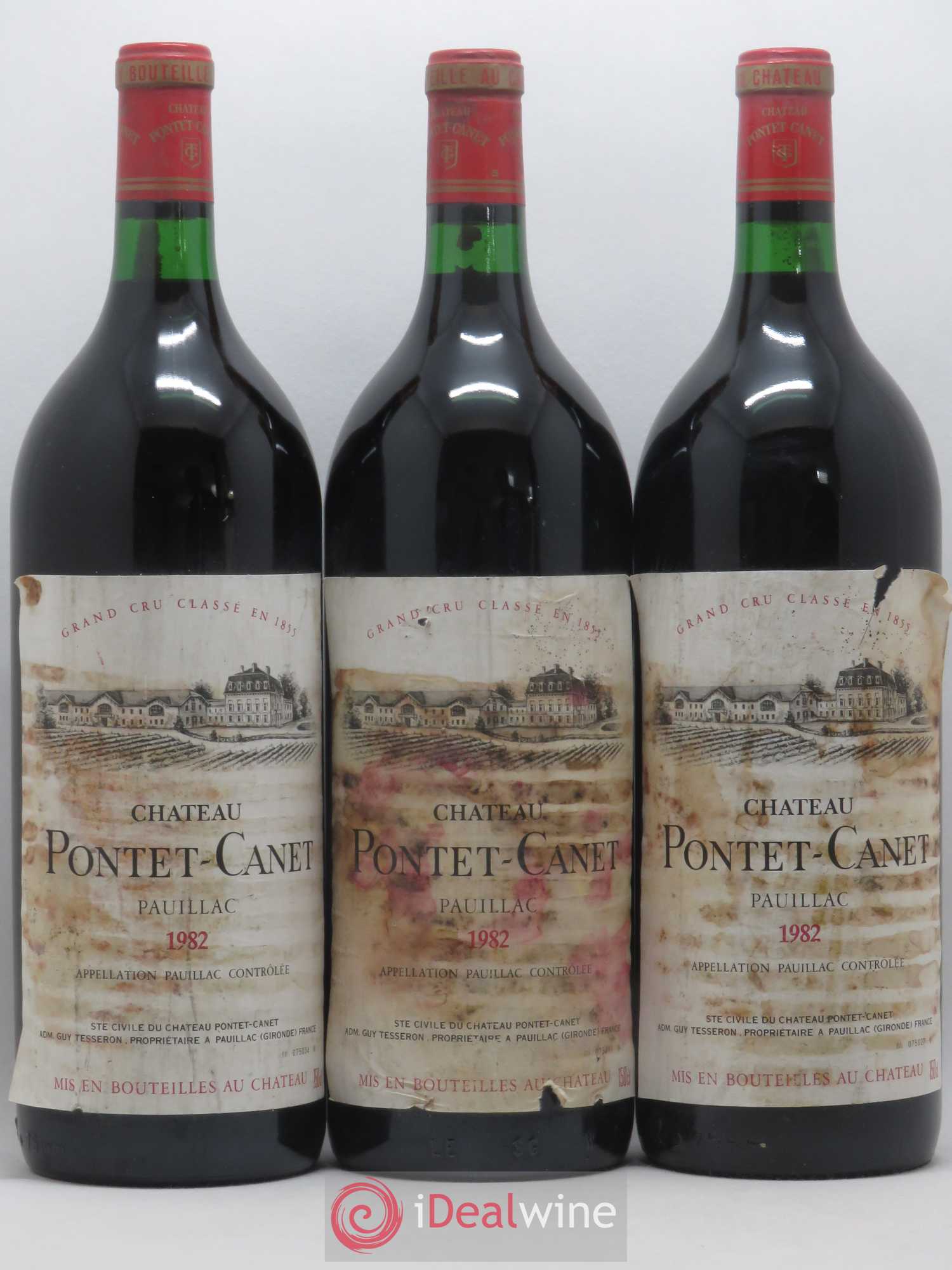 Château Pontet Canet 5ème Grand Cru Classé 1982 - Lot de 3 magnums - 0