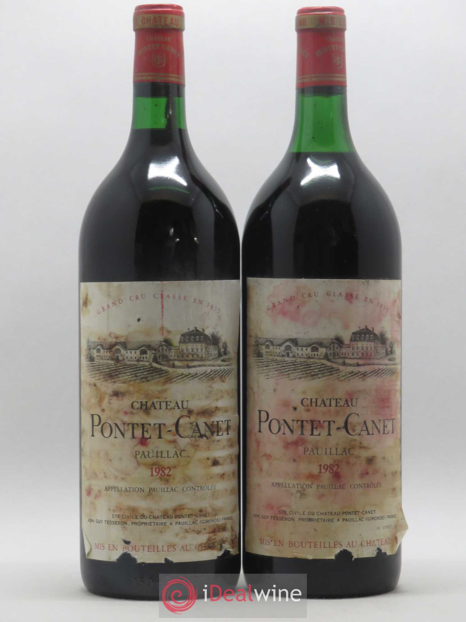 Château Pontet Canet 5ème Grand Cru Classé 1982 - Lot de 2 magnums - 0
