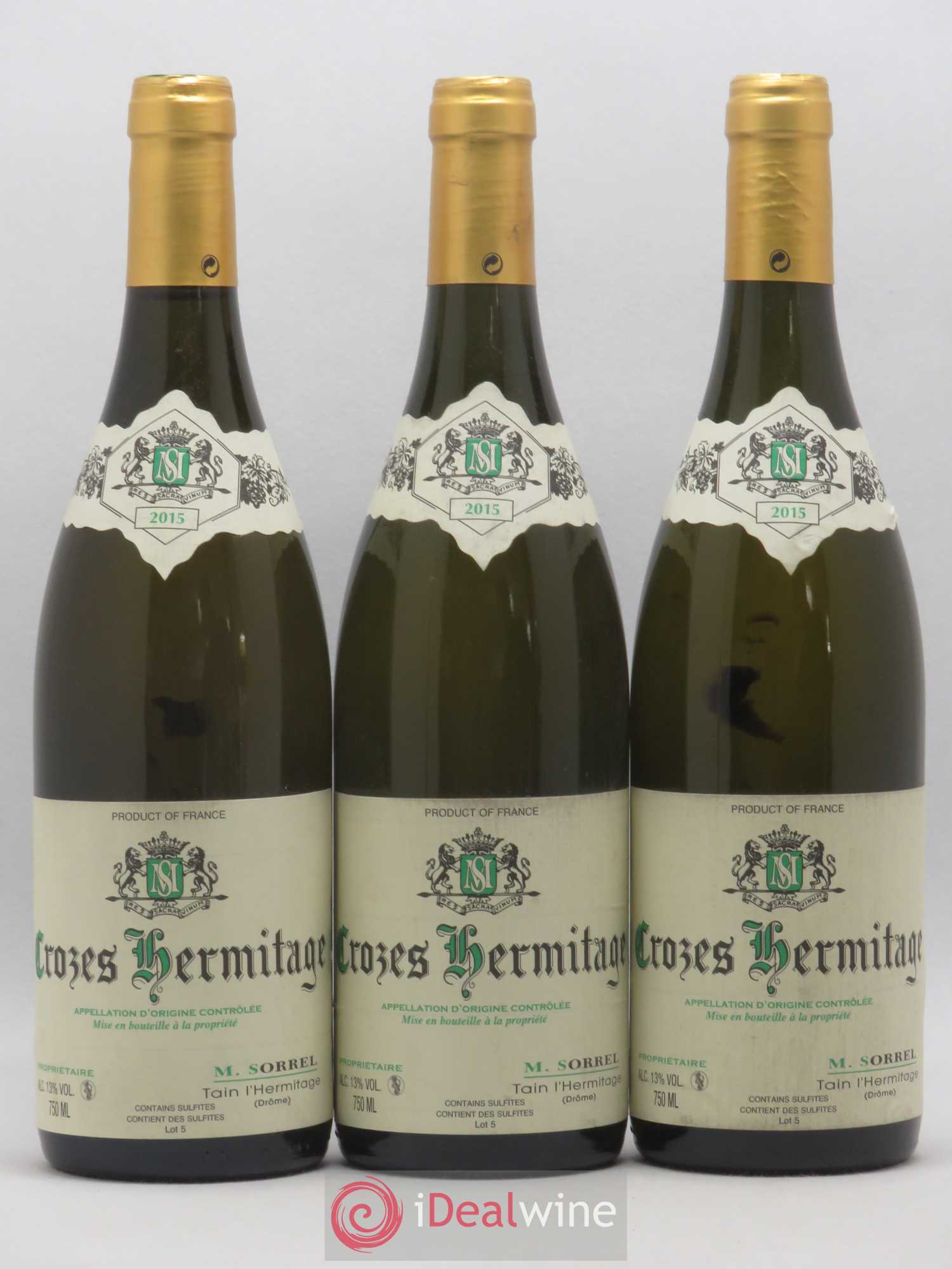 Crozes-Hermitage Marc Sorrel 2015 - Posten von 3 Flaschen - 0
