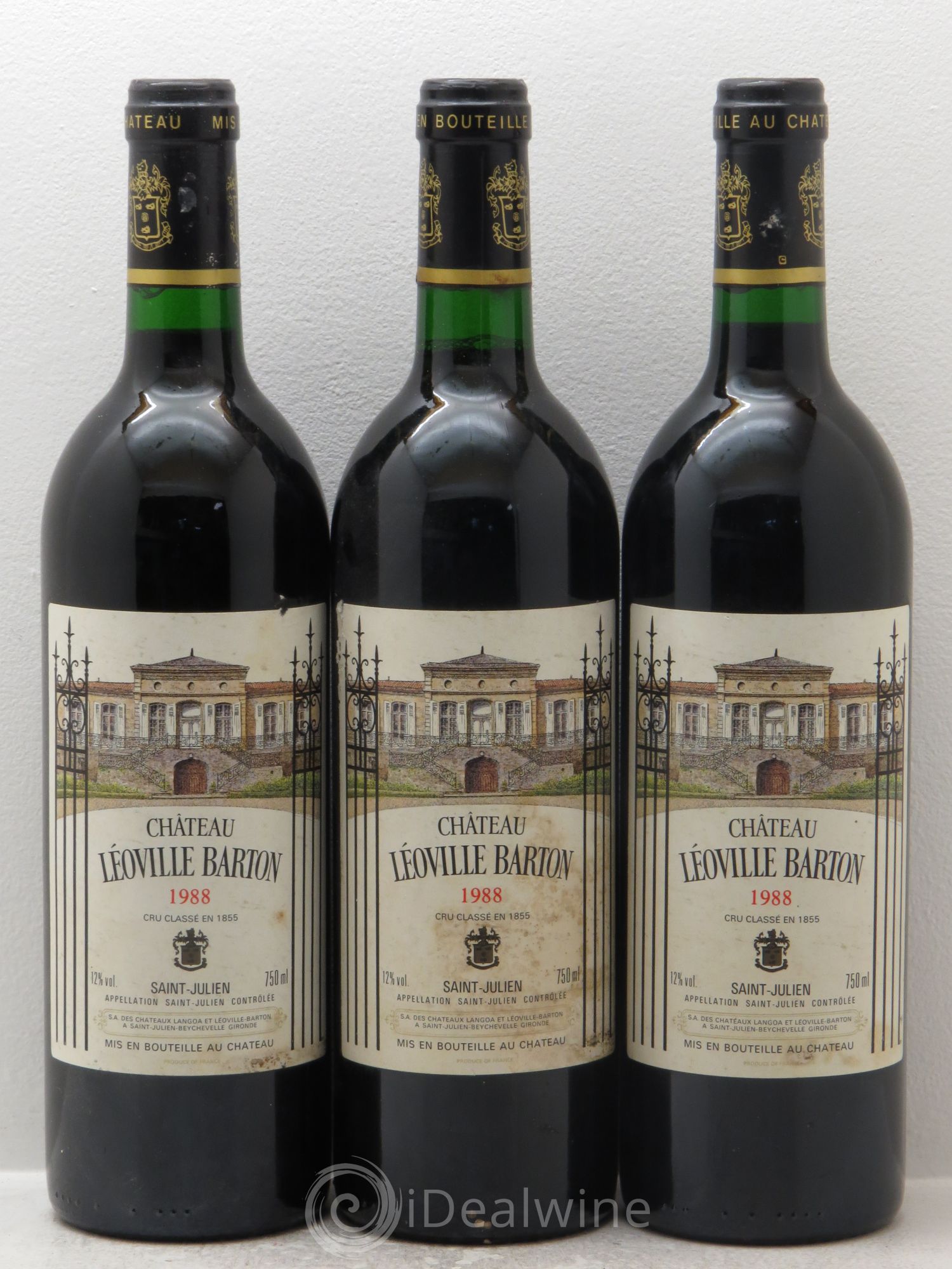 Château Léoville Barton 2ème Grand Cru Classé 1988 - Lot de 3 bouteilles - 0