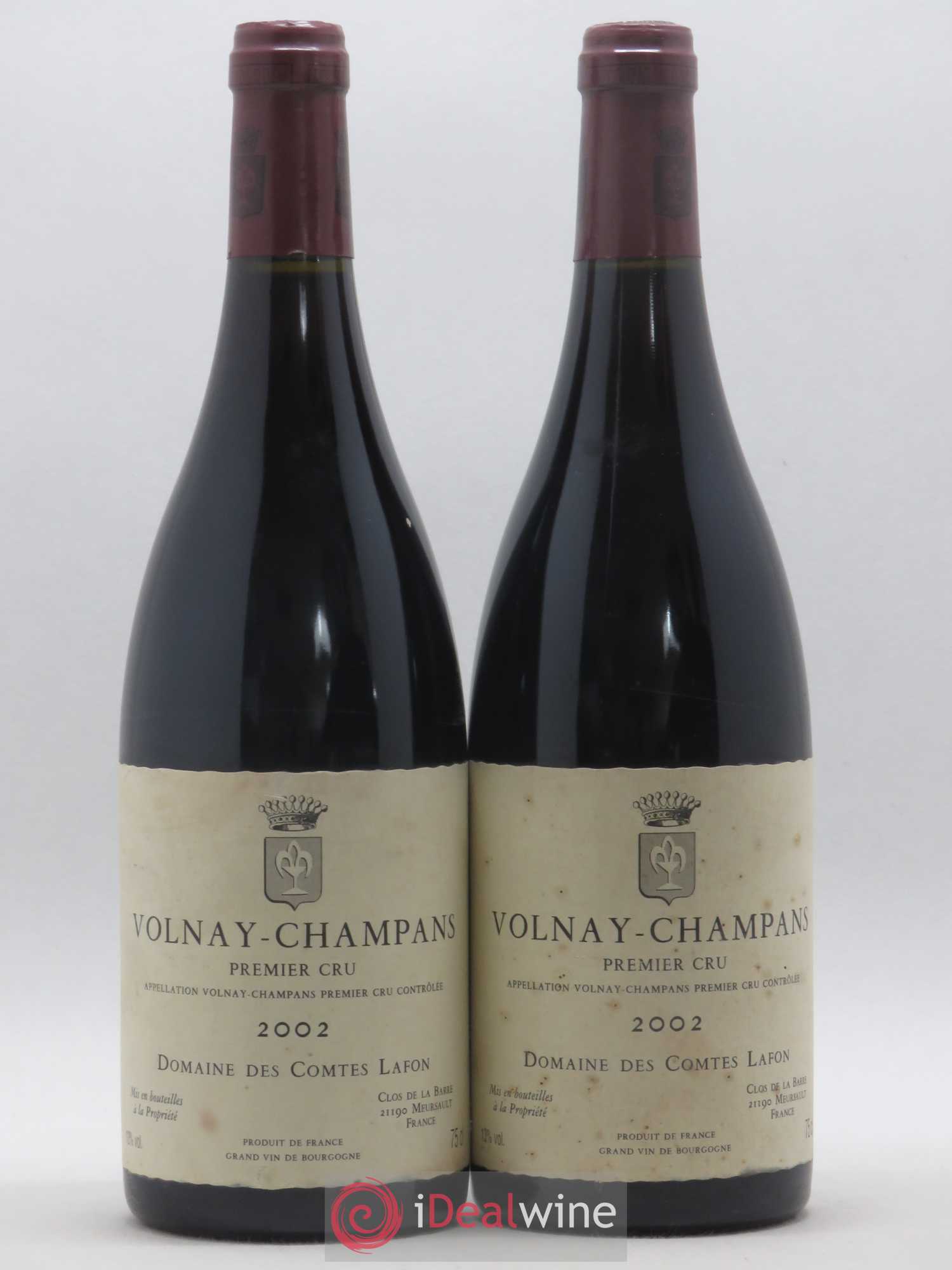 Volnay 1er Cru Champans Comtes Lafon (Domaine des) 2002 - Lot de 2 bouteilles - 0