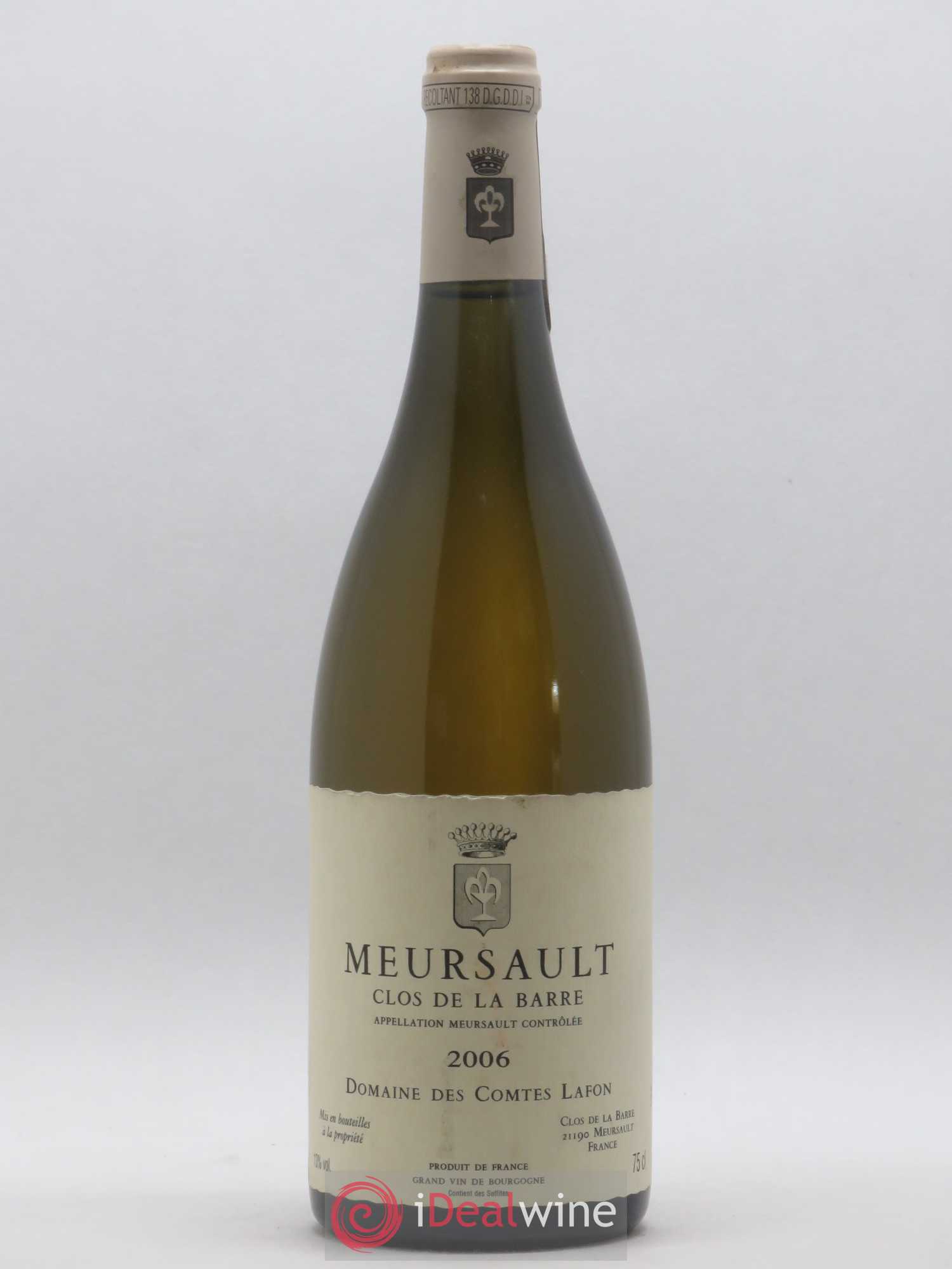 Meursault Clos de la Barre Comtes Lafon (Domaine des) 2006 - Lot de 1 bouteille - 0