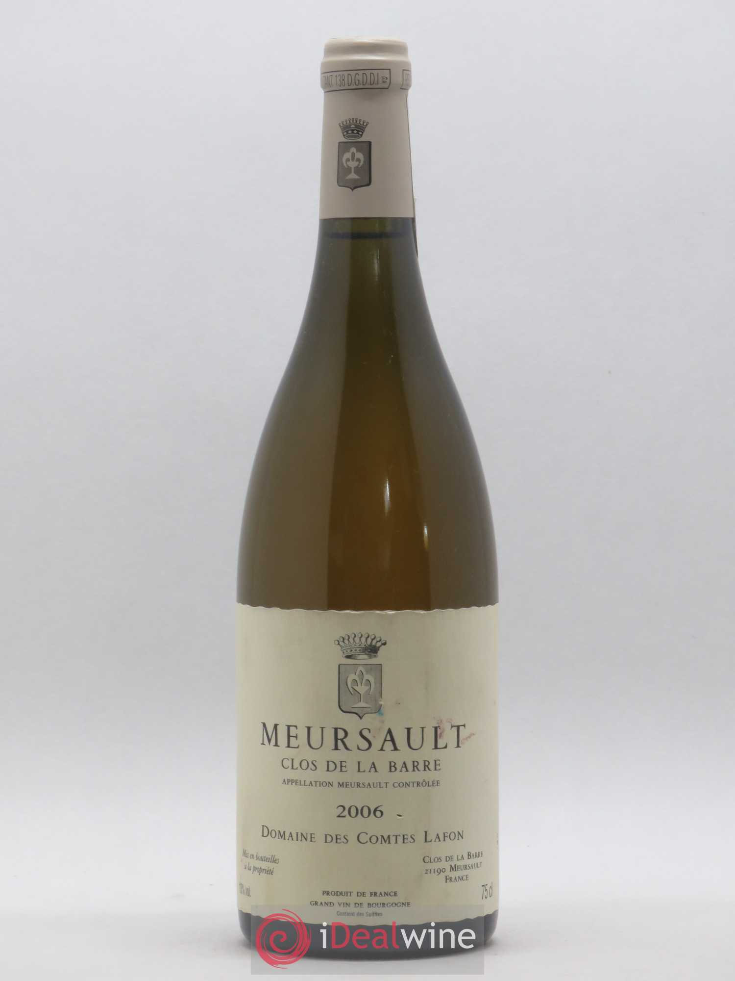 Meursault Clos de la Barre Comtes Lafon (Domaine des) 2006 - Lot de 1 bouteille - 0