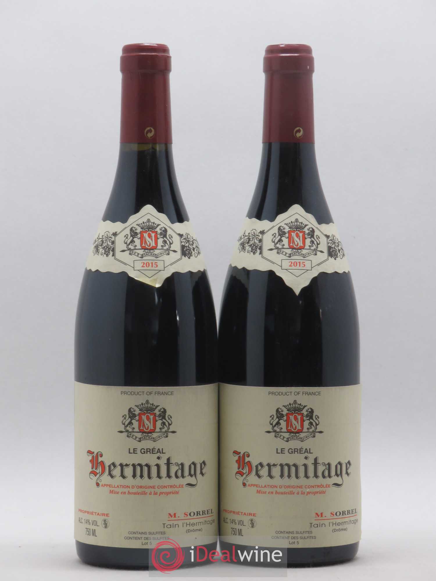 Hermitage Le Gréal Marc Sorrel 2015 - Lot de 2 bouteilles - 0
