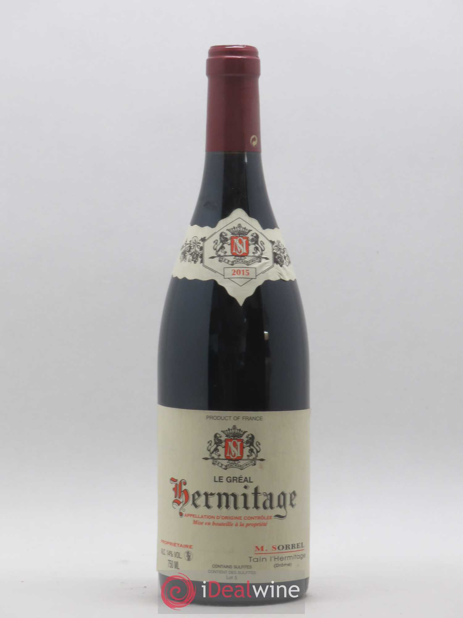 Hermitage Le Gréal Marc Sorrel 2015 - Lot de 1 bouteille - 0