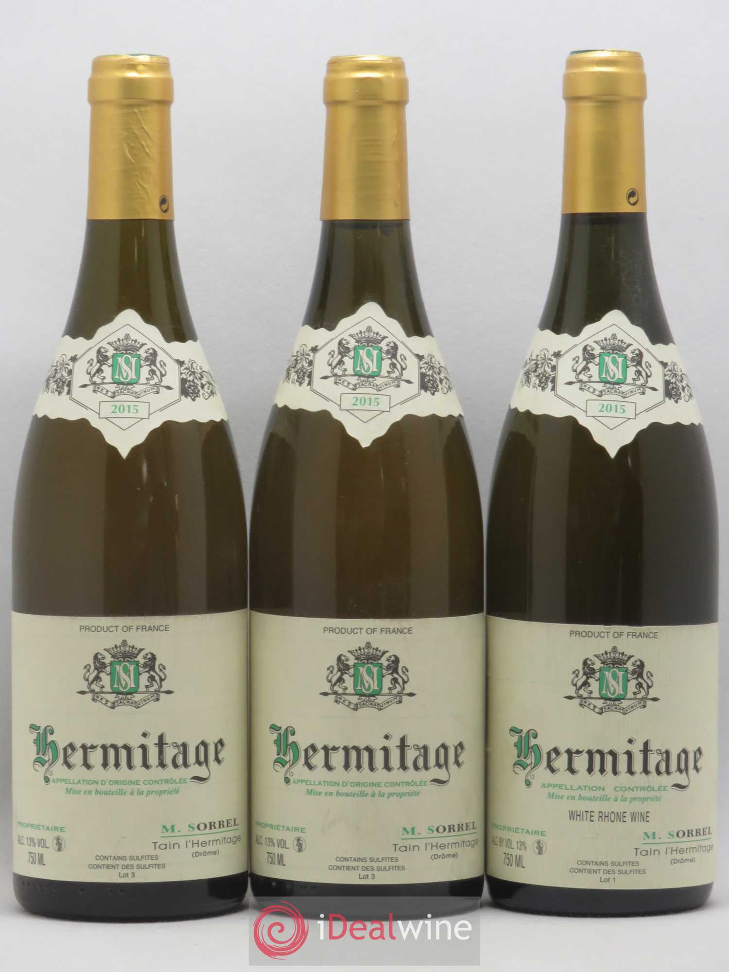Hermitage Marc Sorrel 2015 - Posten von 3 Flaschen - 0