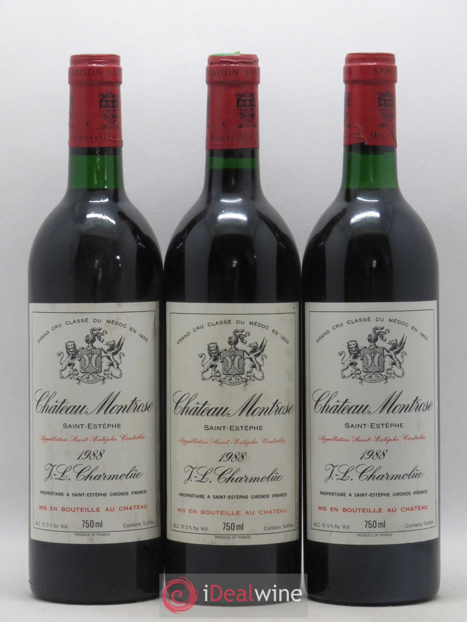 Château Montrose 2ème Grand Cru Classé 1988 - Lot de 3 bouteilles - 0