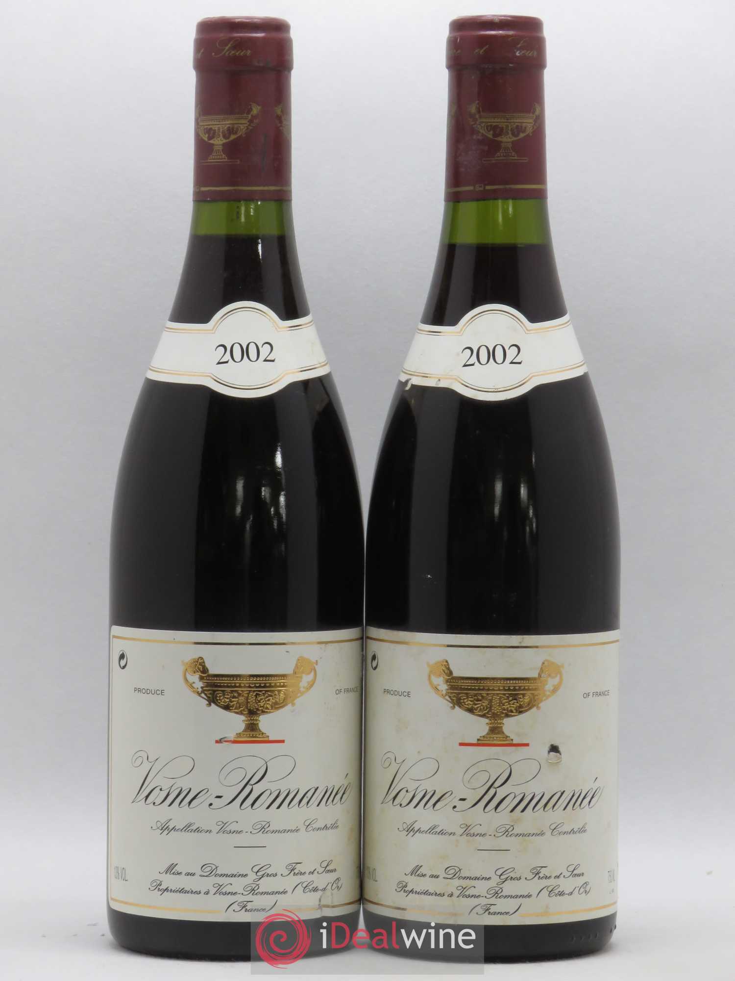 Vosne-Romanée Gros Frère & Soeur 2002 - Lot de 2 bouteilles - 0