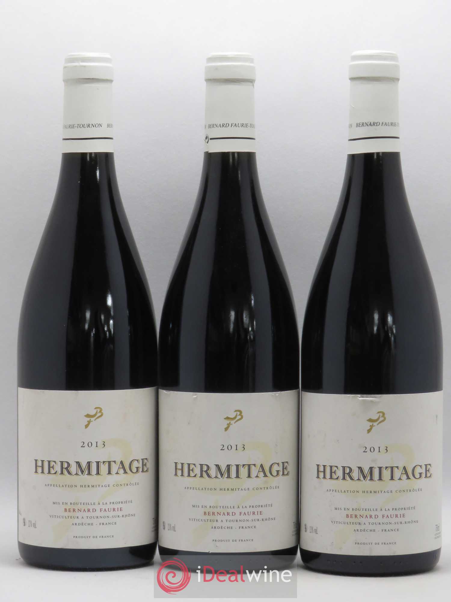 Hermitage Greffieux Bessards (capsule blanche) Bernard Faurie 2013 - Lot de 3 bouteilles - 0