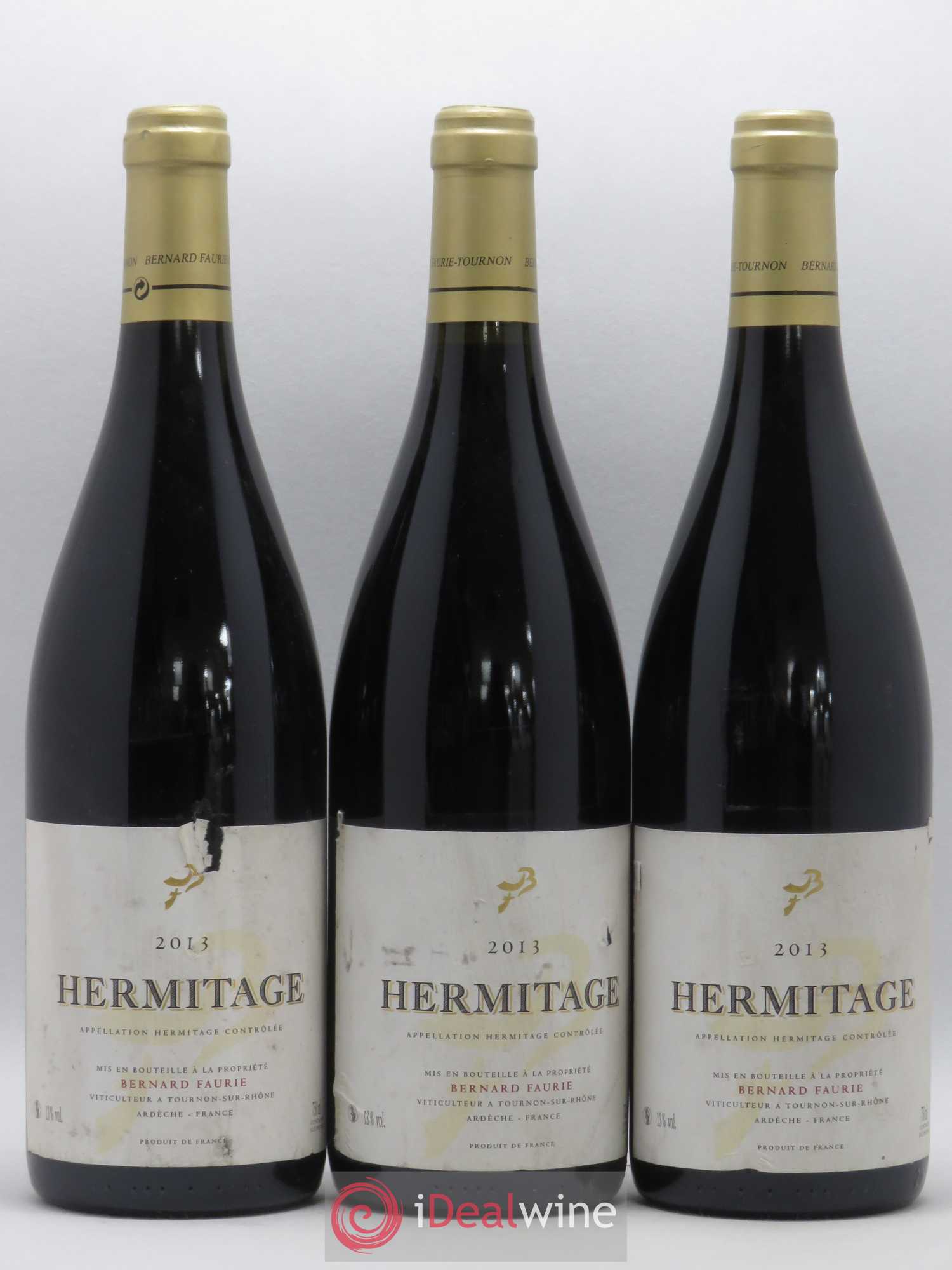 Hermitage Bessards Méal (capsule dorée) Bernard Faurie 2013 - Lot de 3 bouteilles - 0
