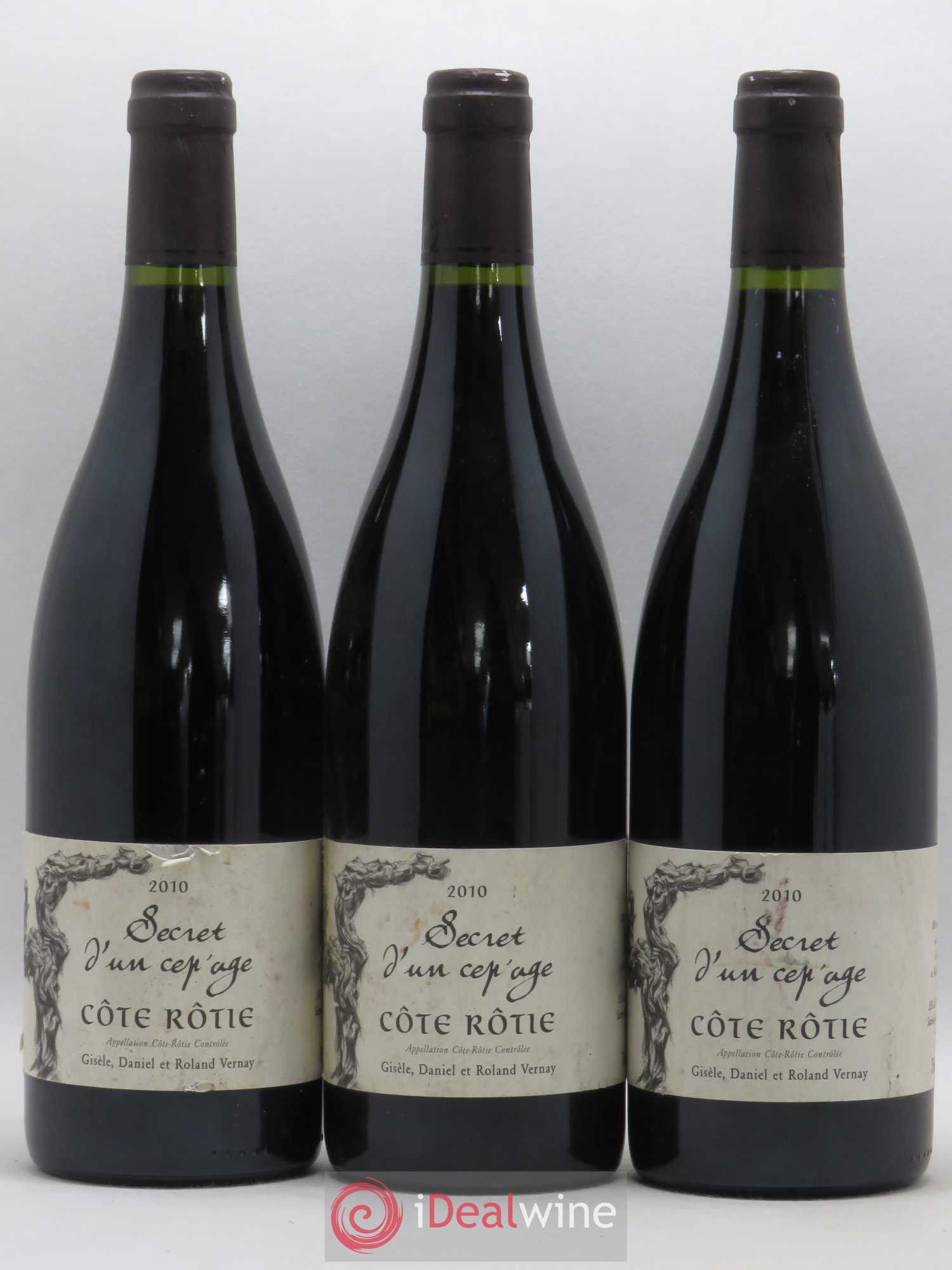 Côte-Rôtie Secret d'un Cep'age Gisèle Daniel et Roland Vernay 2010 - Lot de 3 bouteilles - 0