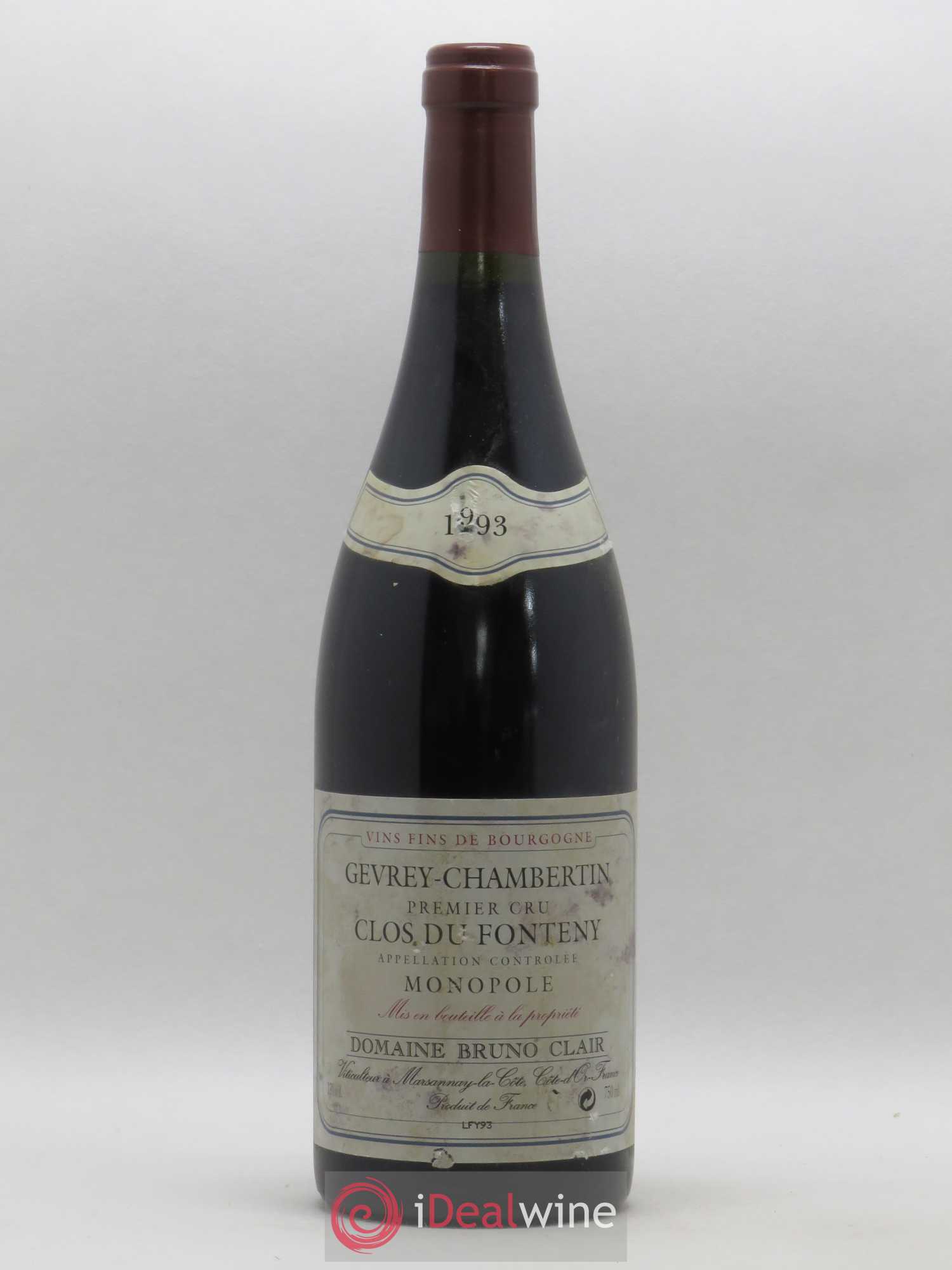 Gevrey-Chambertin 1er Cru Clos du Fonteny Bruno Clair (Domaine) 1993 - Lot de 1 bouteille - 0