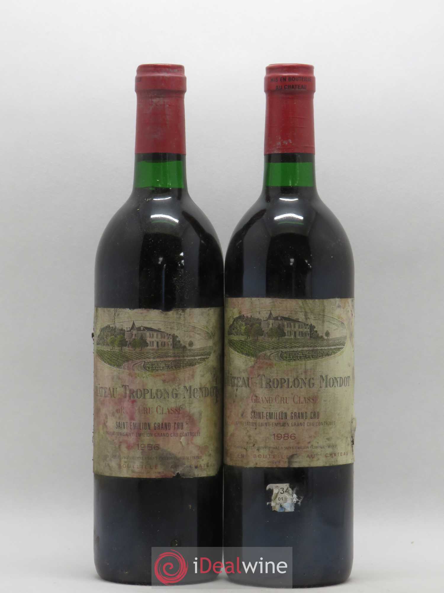 Château Troplong Mondot 1er Grand Cru Classé B 1986 - Lot de 2 bouteilles - 0