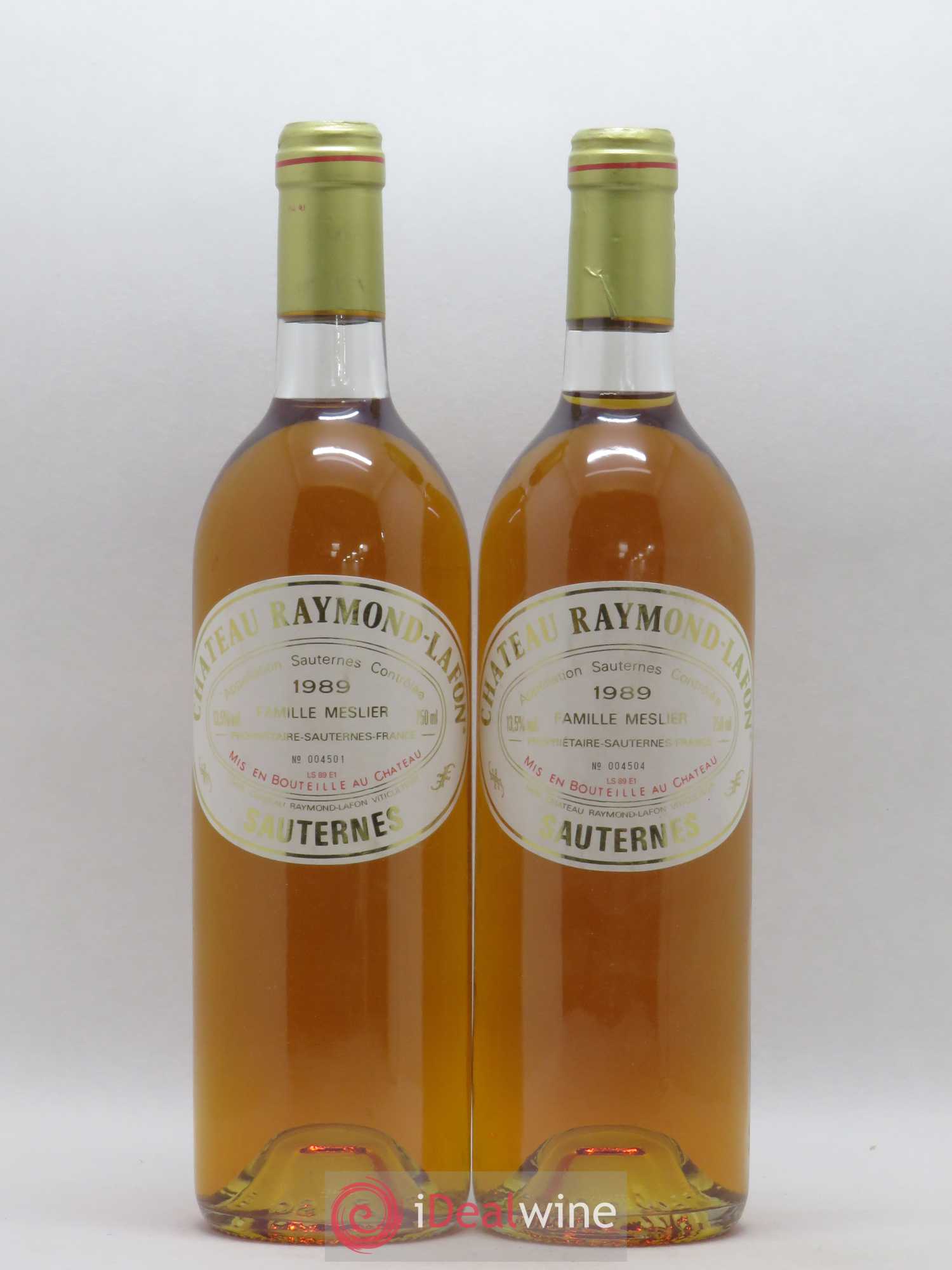 Château Raymond Lafon 1989 - Lotto di 2 bottiglie - 0