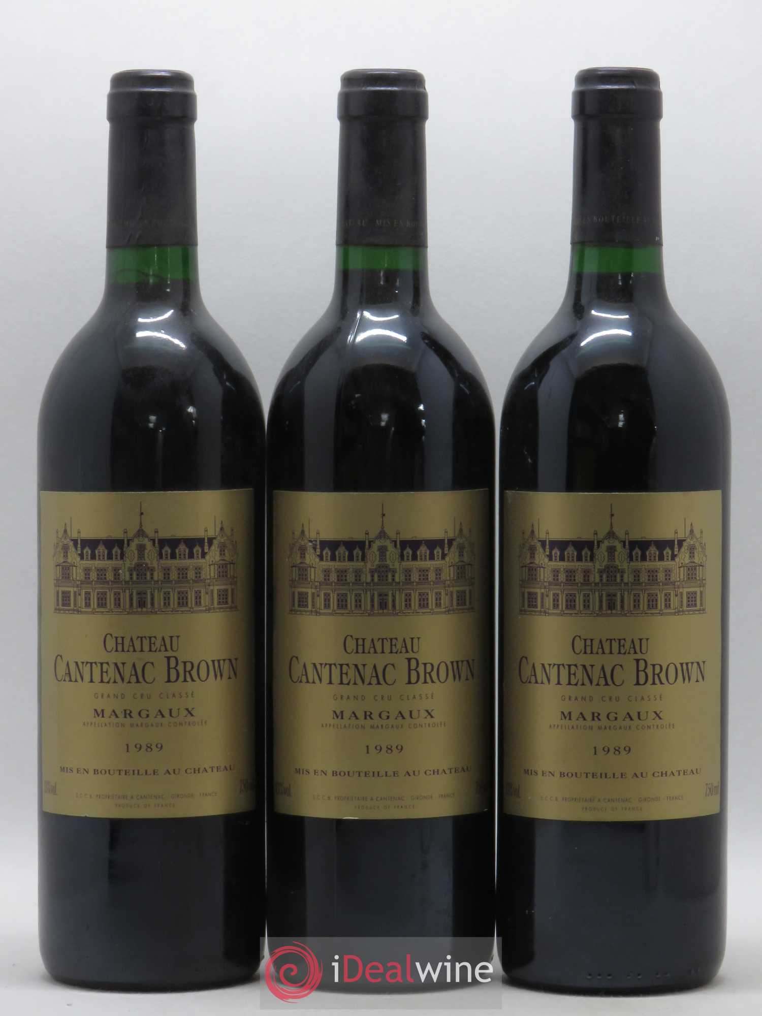 Château Cantenac Brown 3ème Grand Cru Classé 1989 - Lot de 3 bouteilles - 0