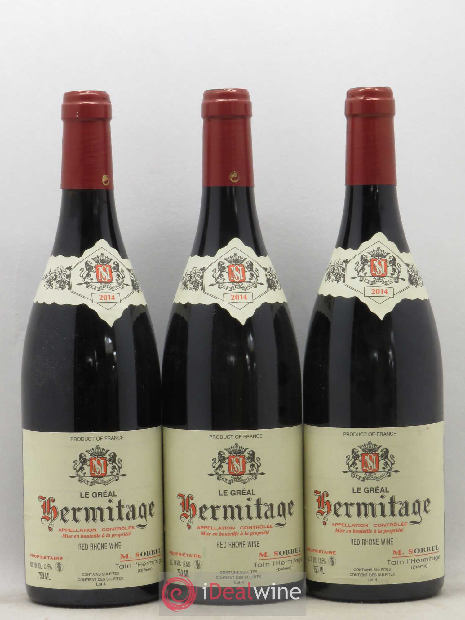 Hermitage Le Gréal Marc Sorrel 2014 - Lot de 3 bouteilles - 0