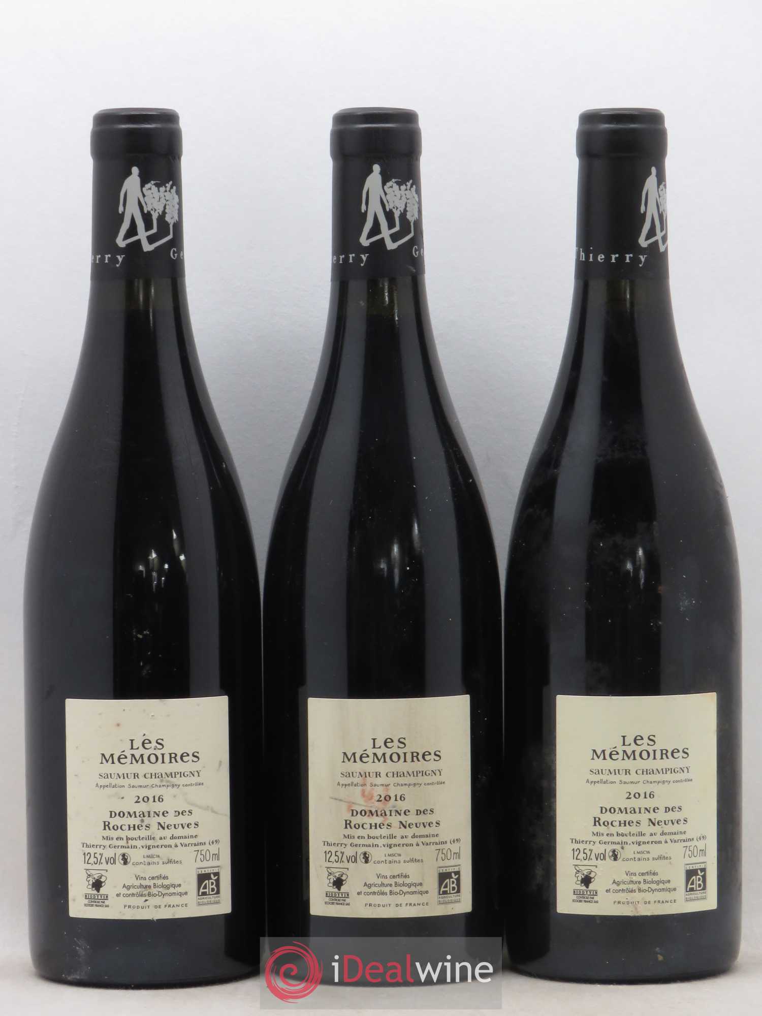 Saumur-Champigny Les Mémoires Domaine des Roches Neuves - Thierry Germain 2016 - Lot de 3 bouteilles - 1