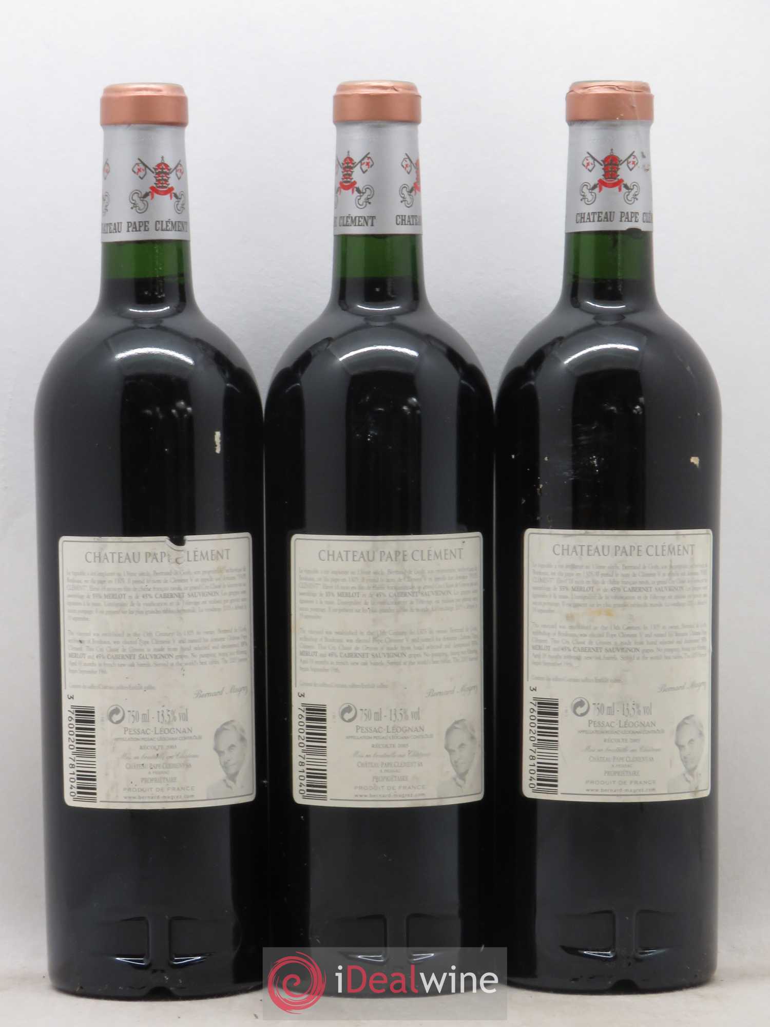 Château Pape Clément Cru Classé de Graves 2005 - Lot de 3 bouteilles - 1